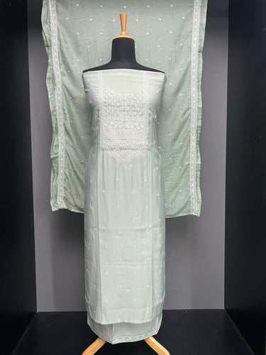 Embroidery With Beads Highlighted Muslin Finish Salwar Set | SW2168