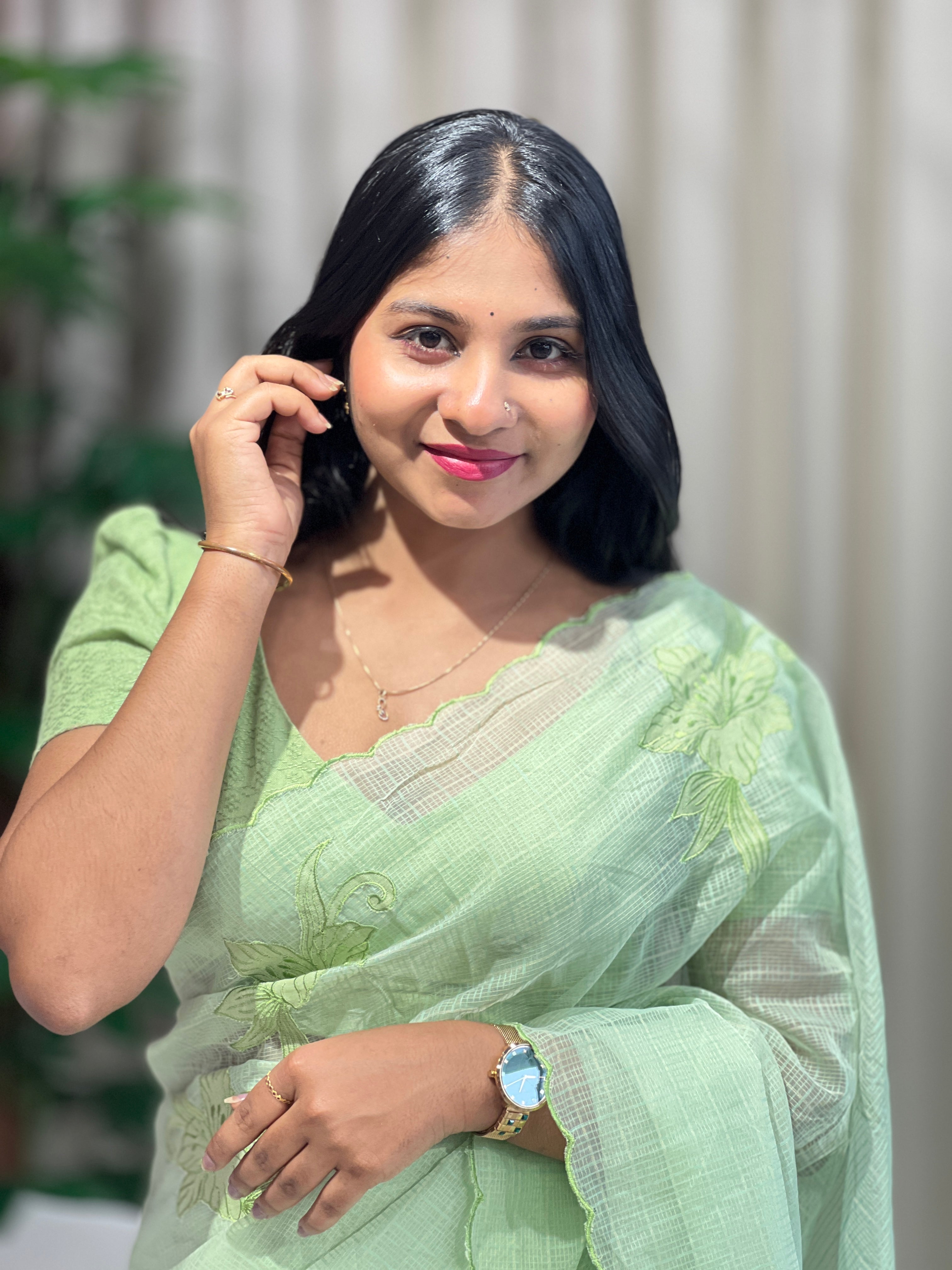 Floral Applique Detailed Kota Saree | BLD1629