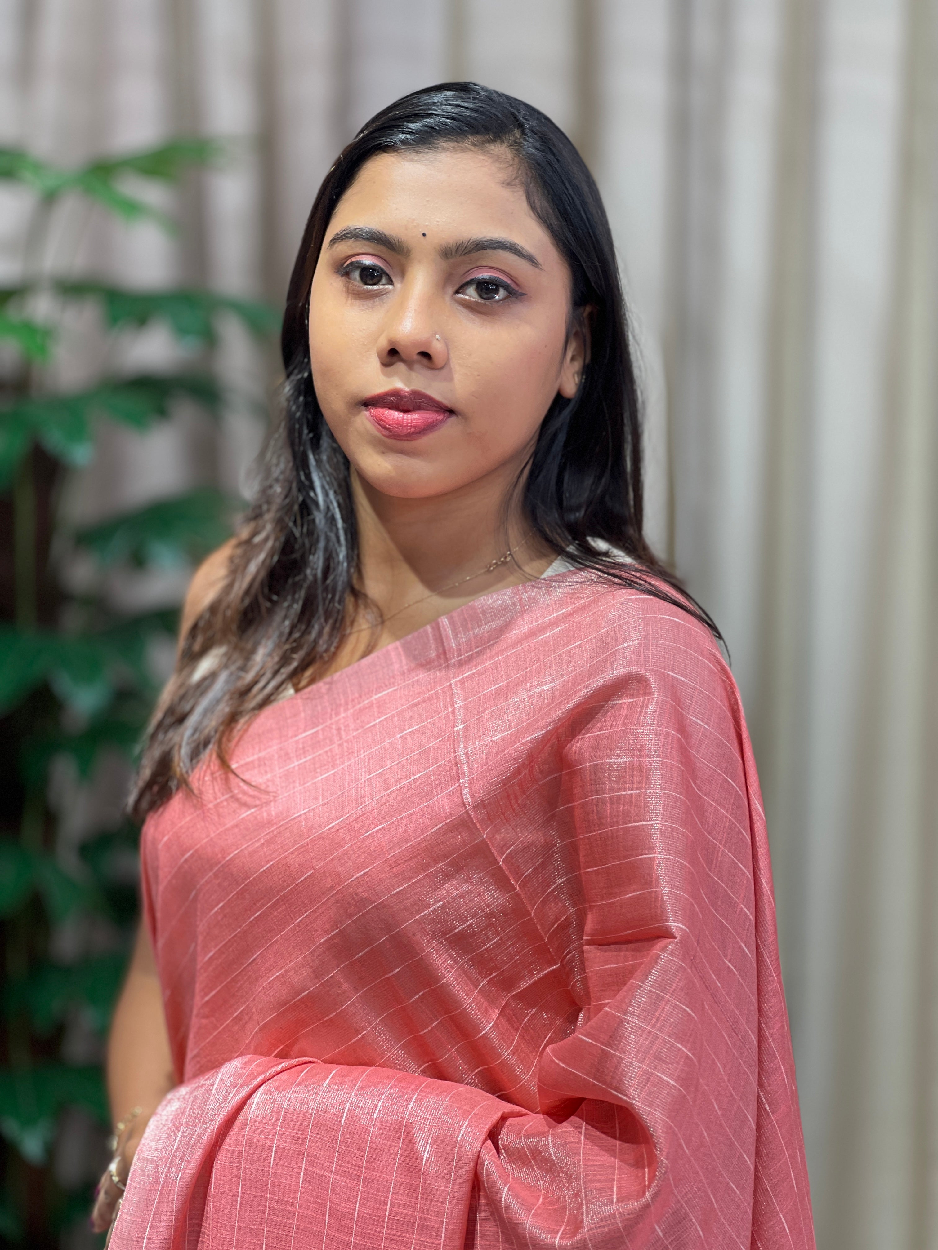 Thread Weaved Linen Finish Saree | PF1161