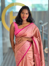 Golden Zari Weaved Semi Banarasi Silk Saree | NN376
