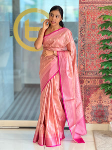 Zari Weaved Floral Patterned Banarasi Saree | NN374