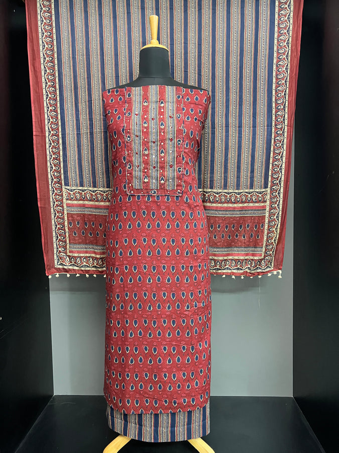 Screen Print Patterned Cotton Salwar Set | SW2178