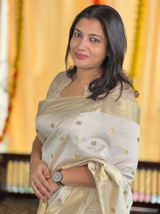 Polka Dot Weaving Patterned Semi Silk Saree | SSN202