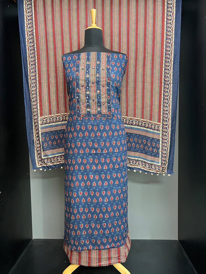 Screen Print Patterned Cotton Salwar Set | SW2179
