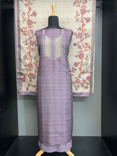 Hand Embroidery Detailed Tussar Finish Salwar Set | SW2149