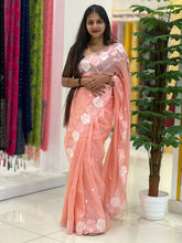 Crushed Glass Organza Saree | SHC121