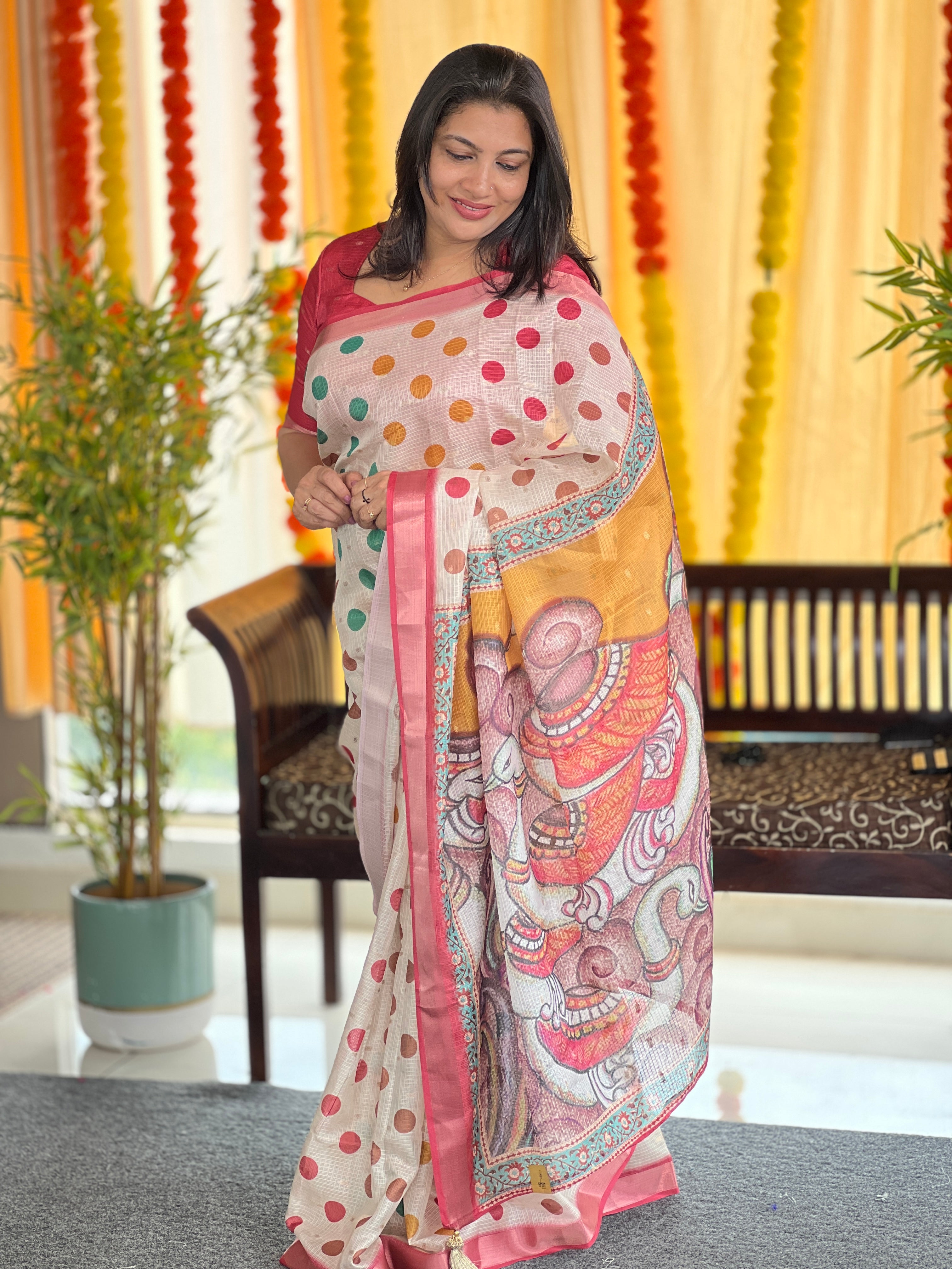 Digital Printed Kota Banarasi Saree | HT220