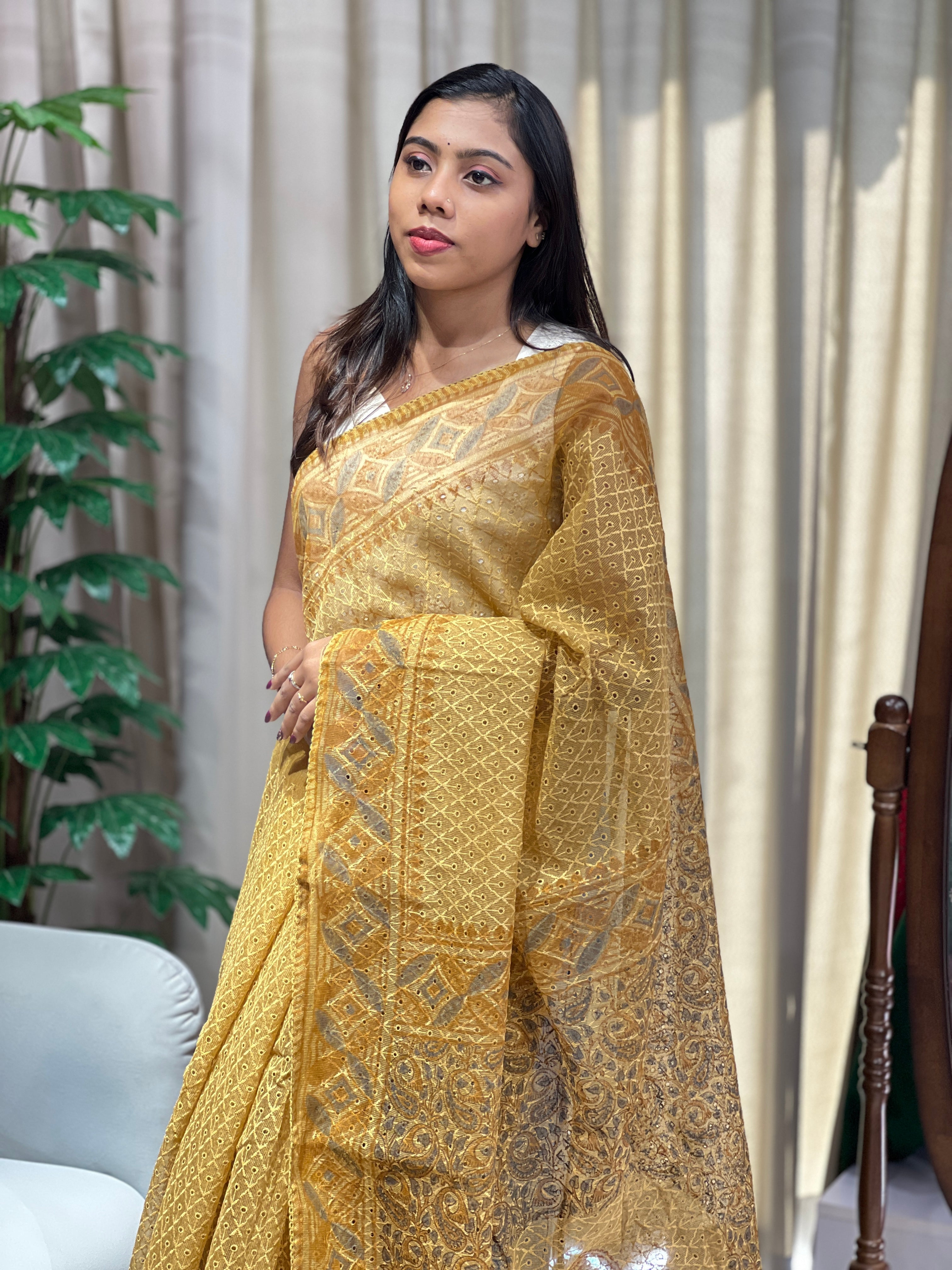 Block Printed Kota Saree | PF1188