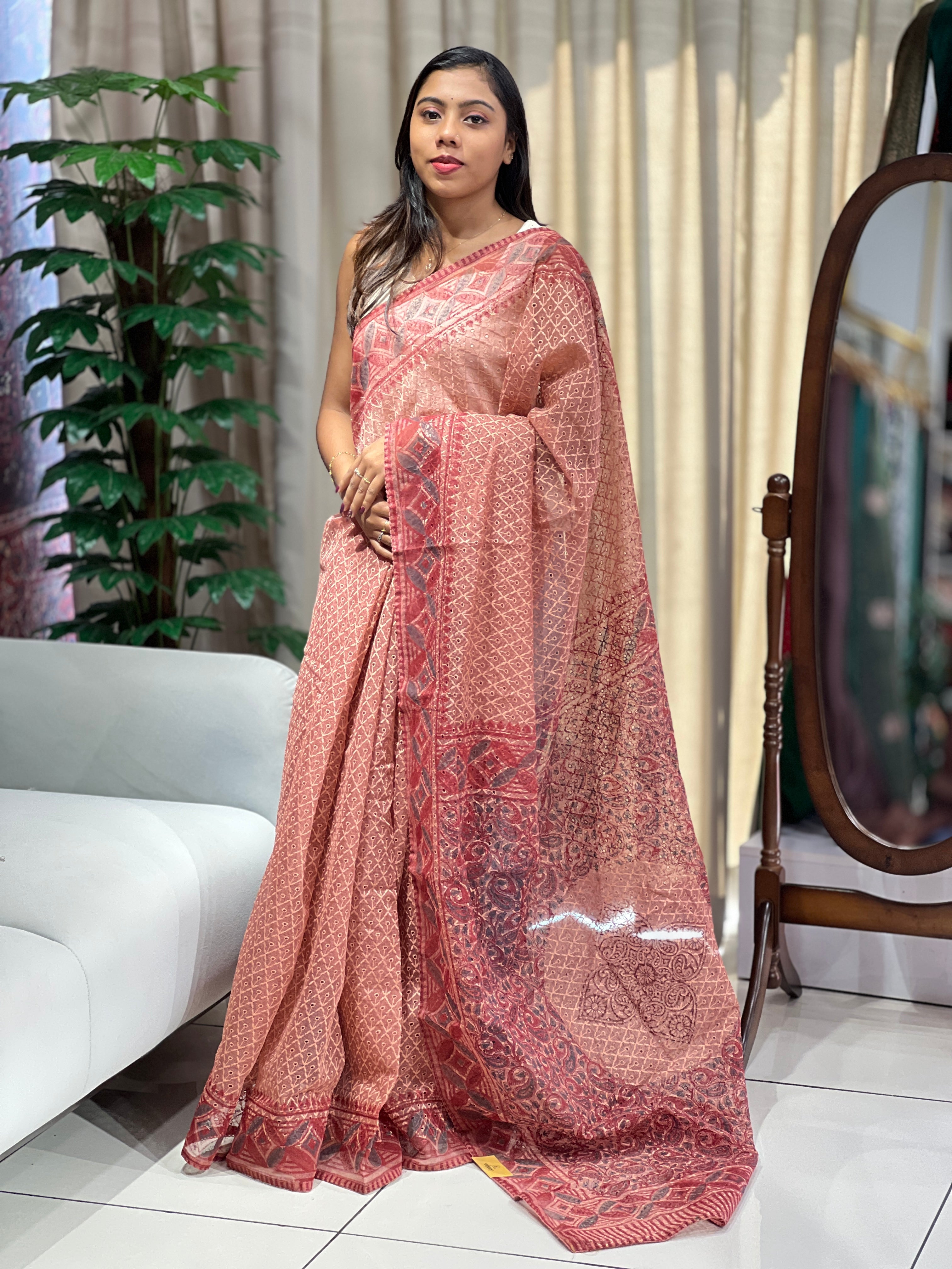 Block Printed Kota Saree | PF1189