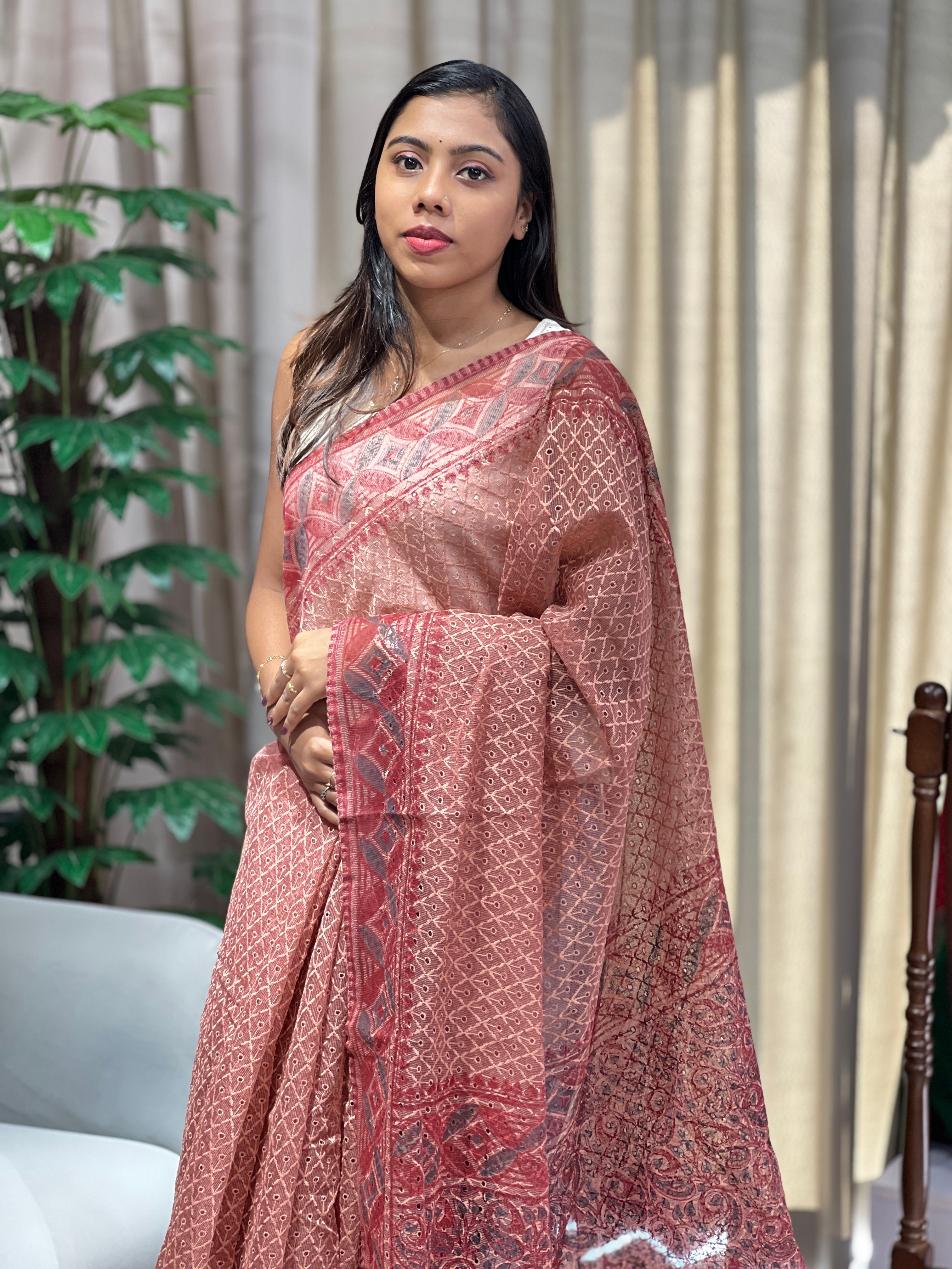 Block Printed Kota Saree | PF1189