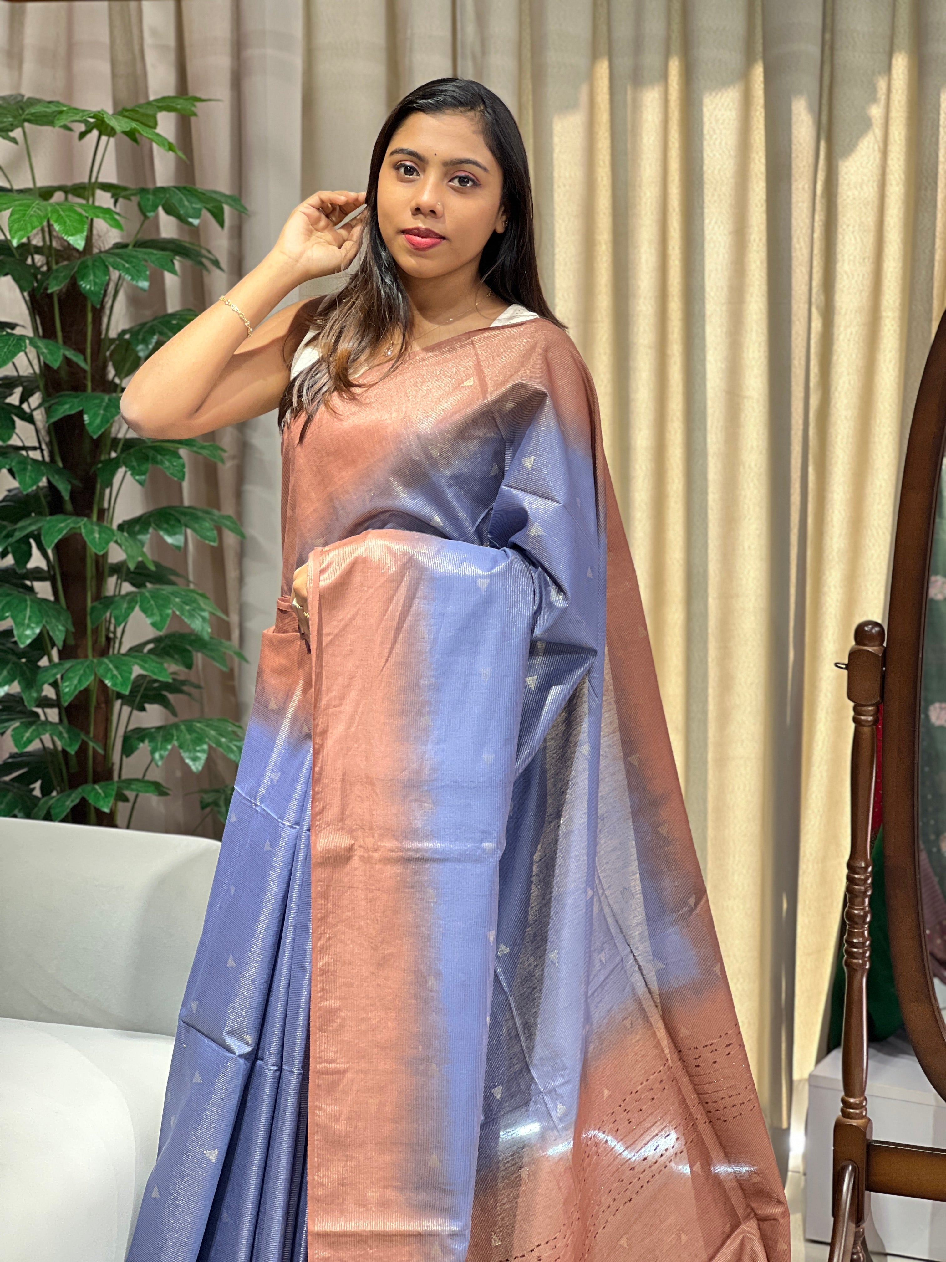 Zari Stripes Patterned Semi Silk Saree | PF1102