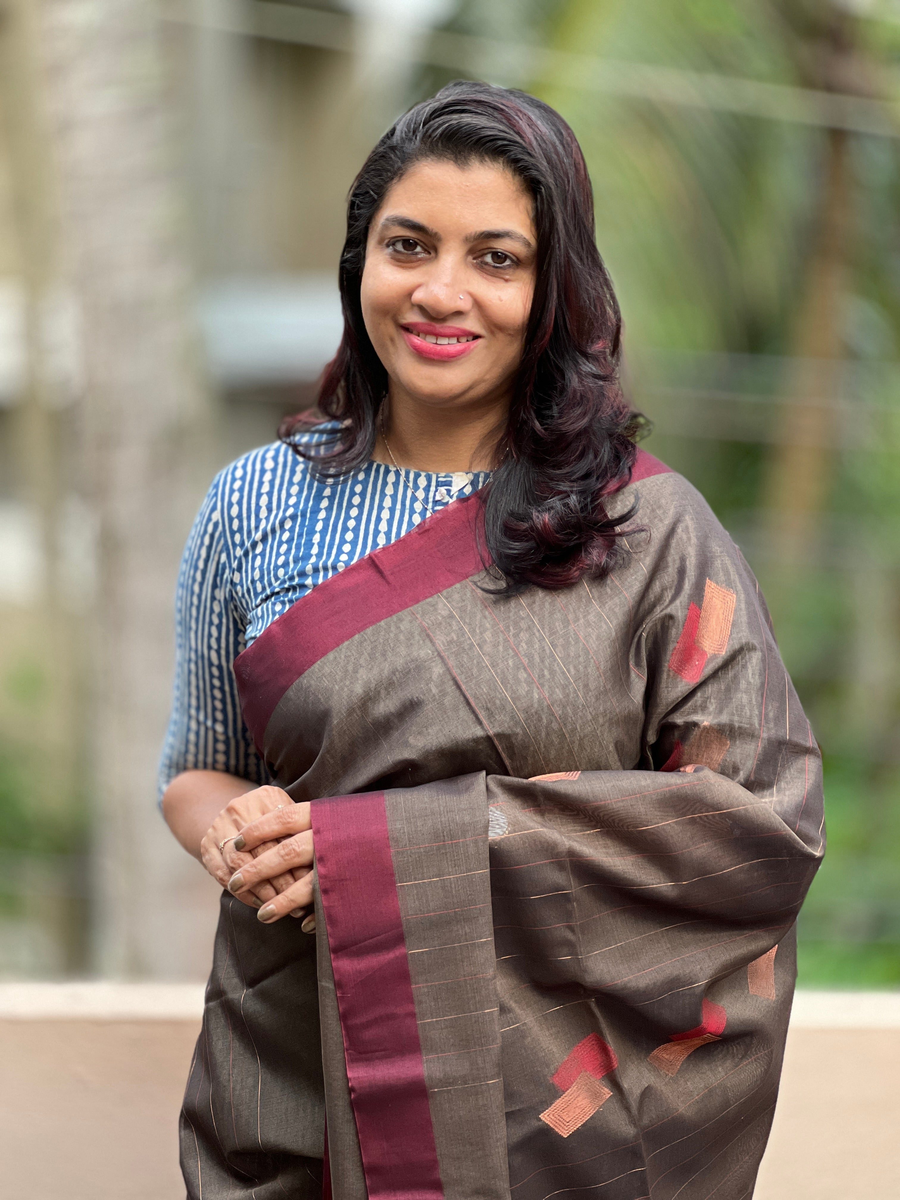 Zari Stripe Detailed Kora Silk Saree | RJT122