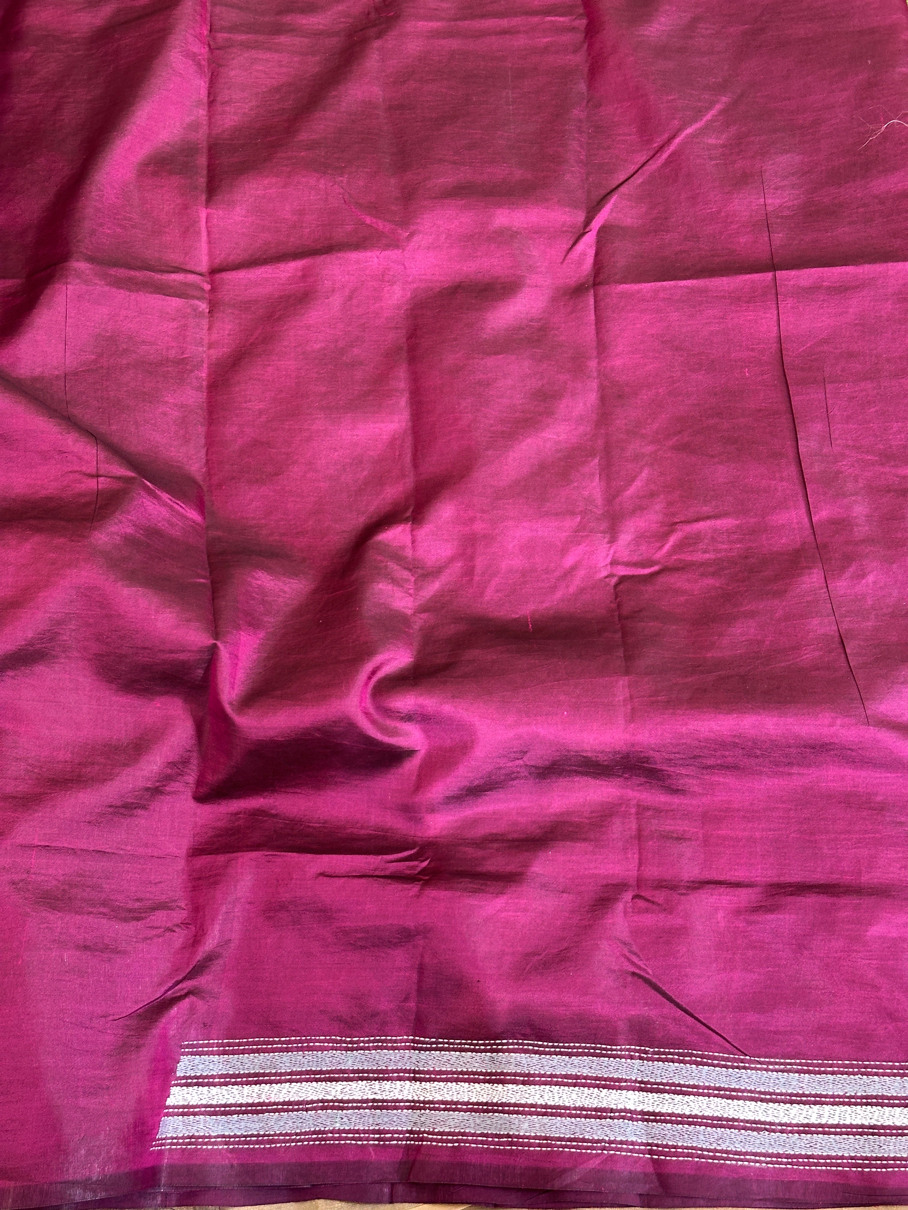 Hand Kantha Embroidery Detailed Bangalore Silk Saree | AYD158