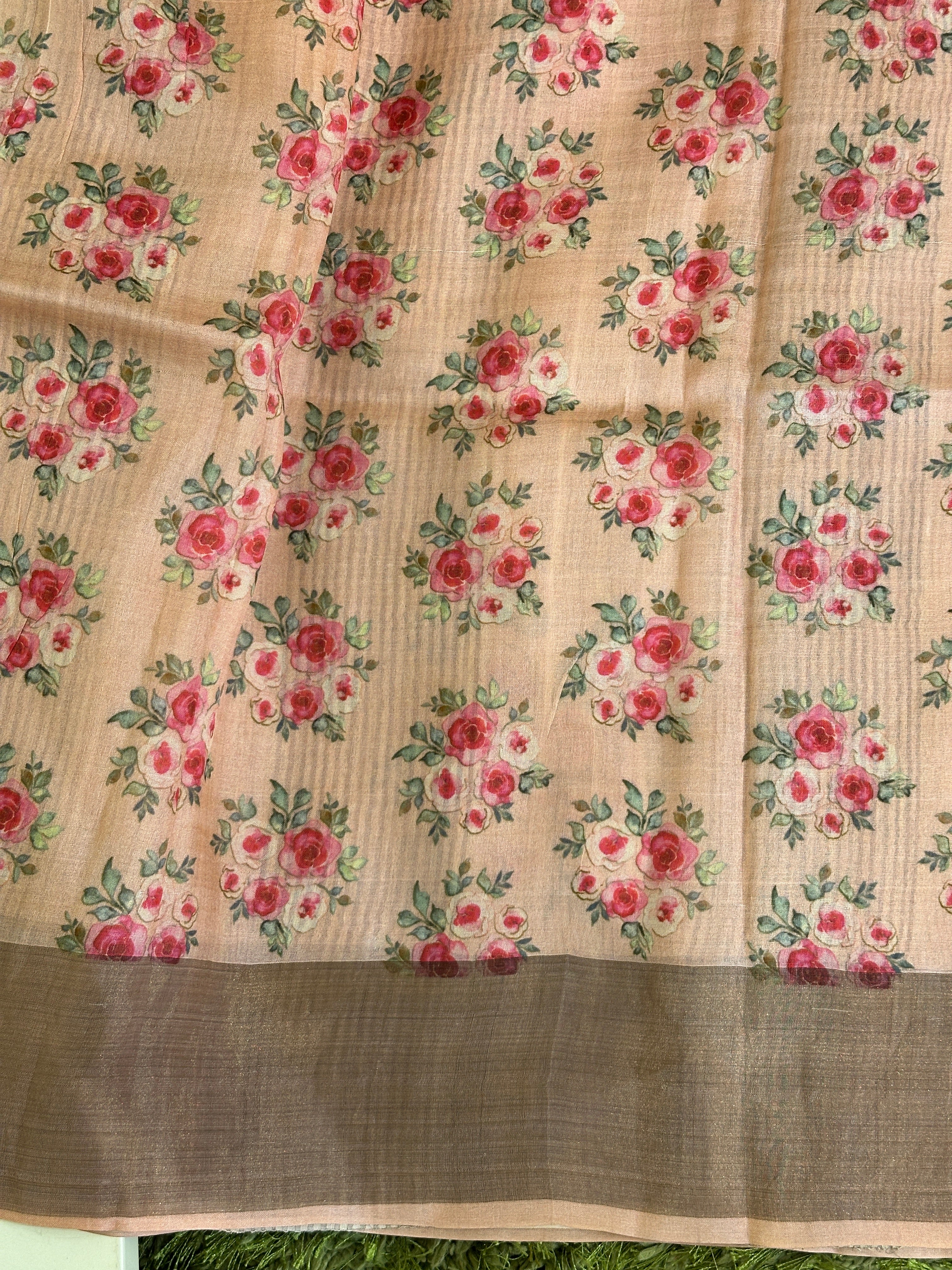 Floral Digital Printed Pure Tussar Saree | AYD177