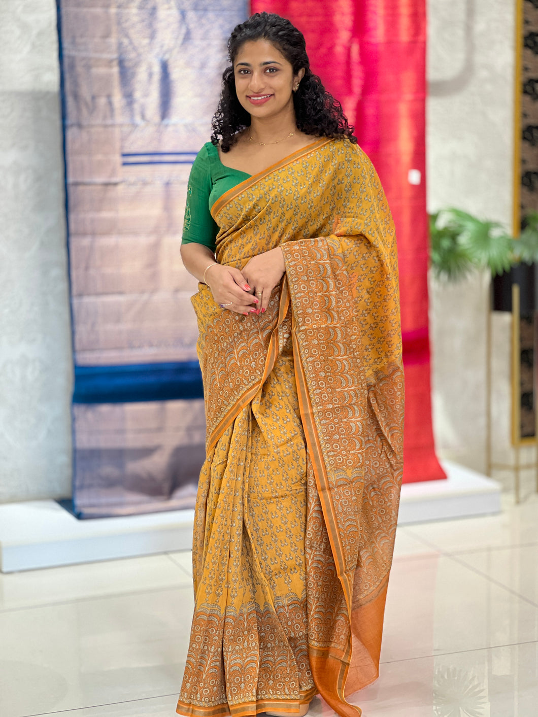 Printed Chanderi Saree | LP136