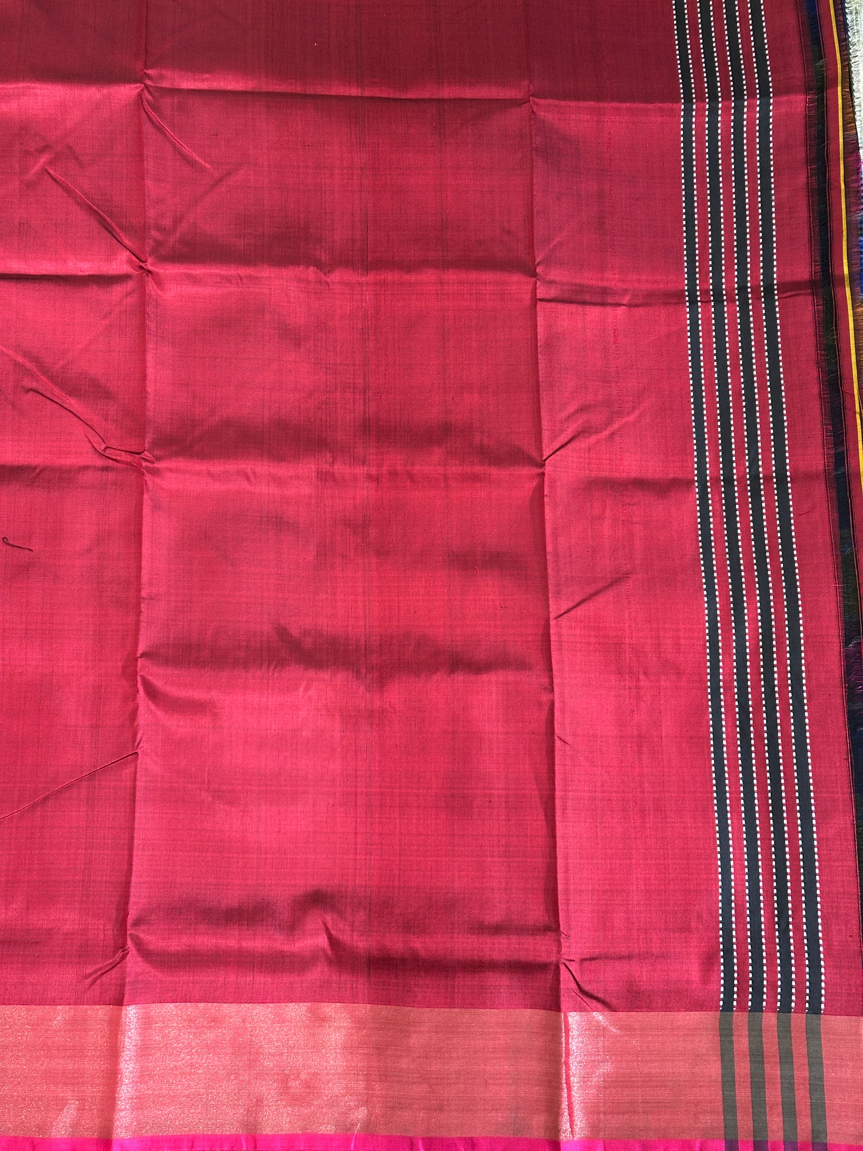 Multi-Color Check Woven Patterned Mulberry Silk Saree | AYD167
