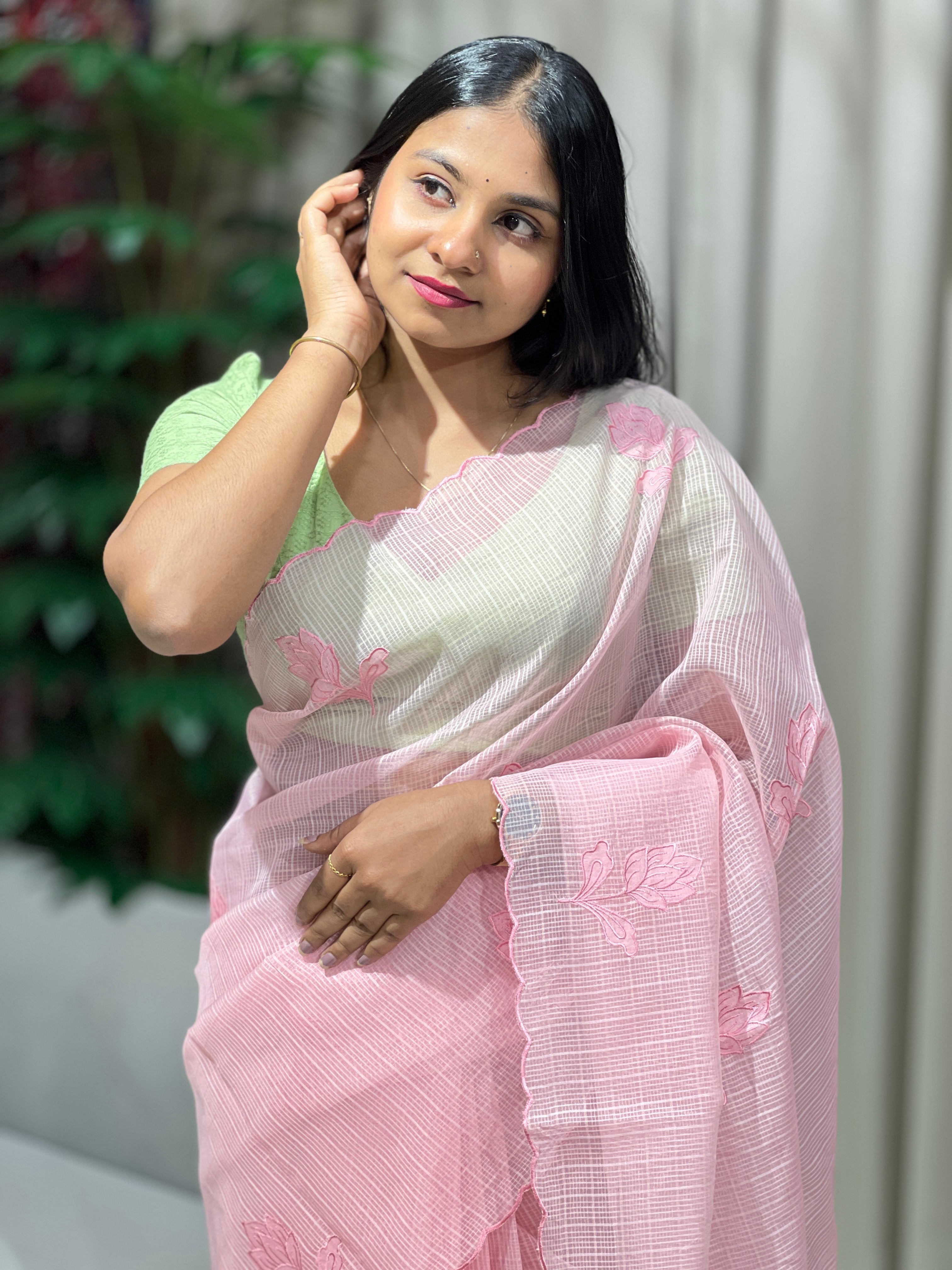 Floral Applique Detailing Kota Saree | BLD1633