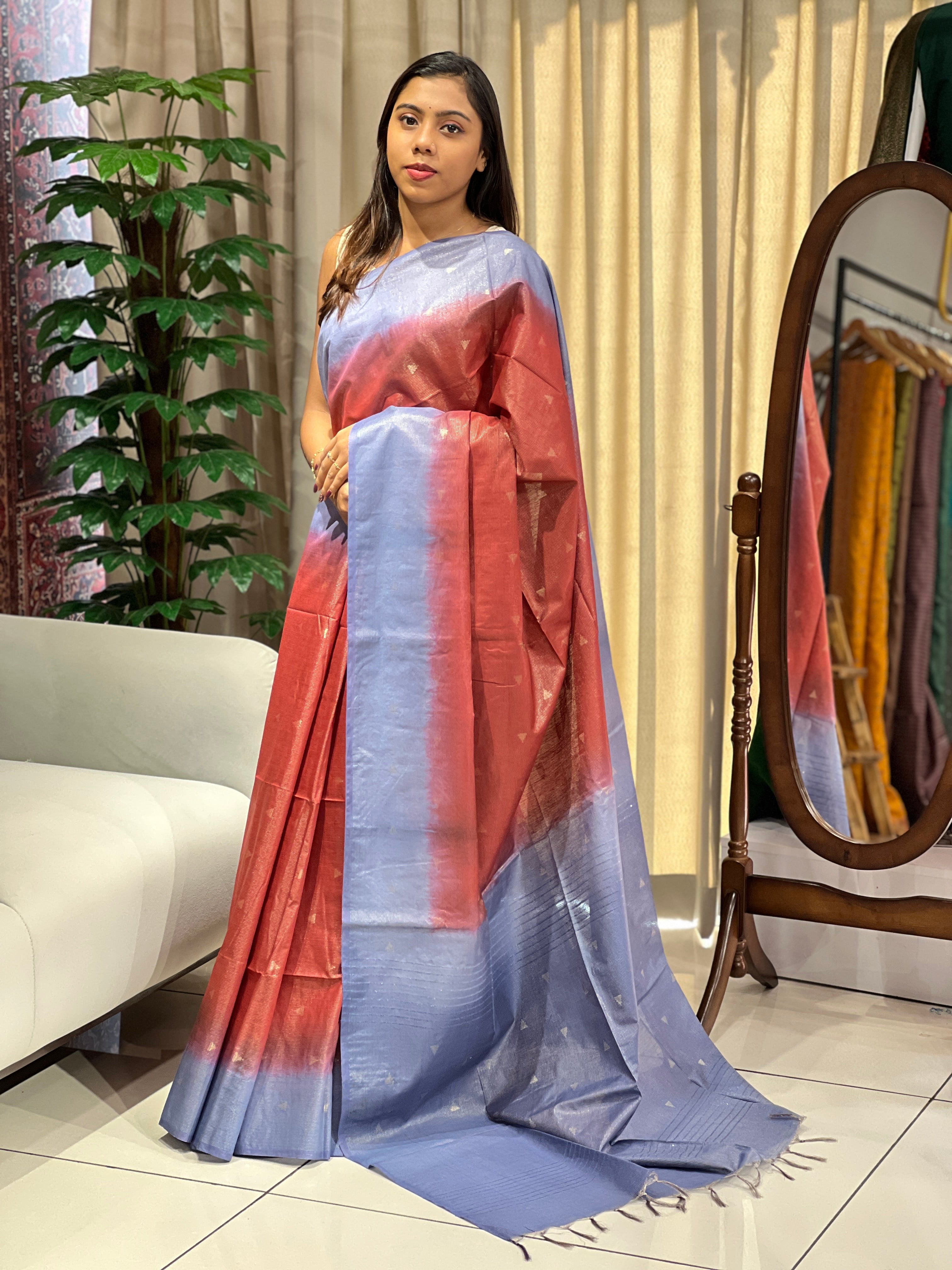 Zari Stripes Patterned Semi Silk Saree | PF1103
