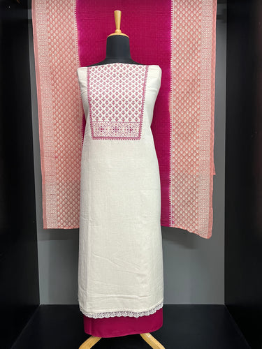 Floral Print With Embroidery Detailed Cotton Salwar Set | SW2192