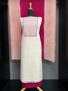 Floral Print With Embroidery Detailed Cotton Salwar Set | SW2192