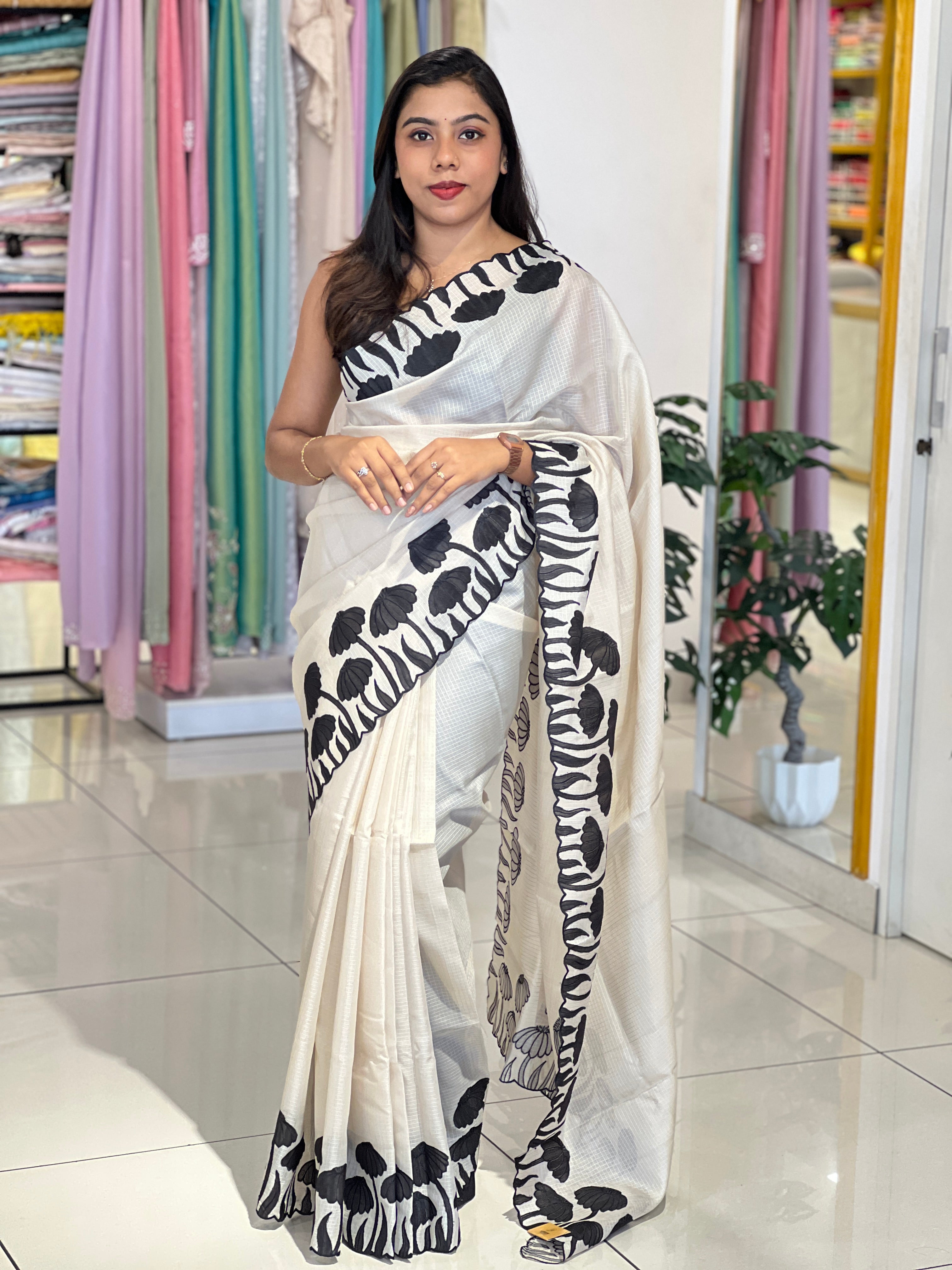 Floral Applique Worked Kota Saree |PKS220