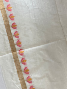 Floral Patterned Chanderi Finish Saree | SSN102