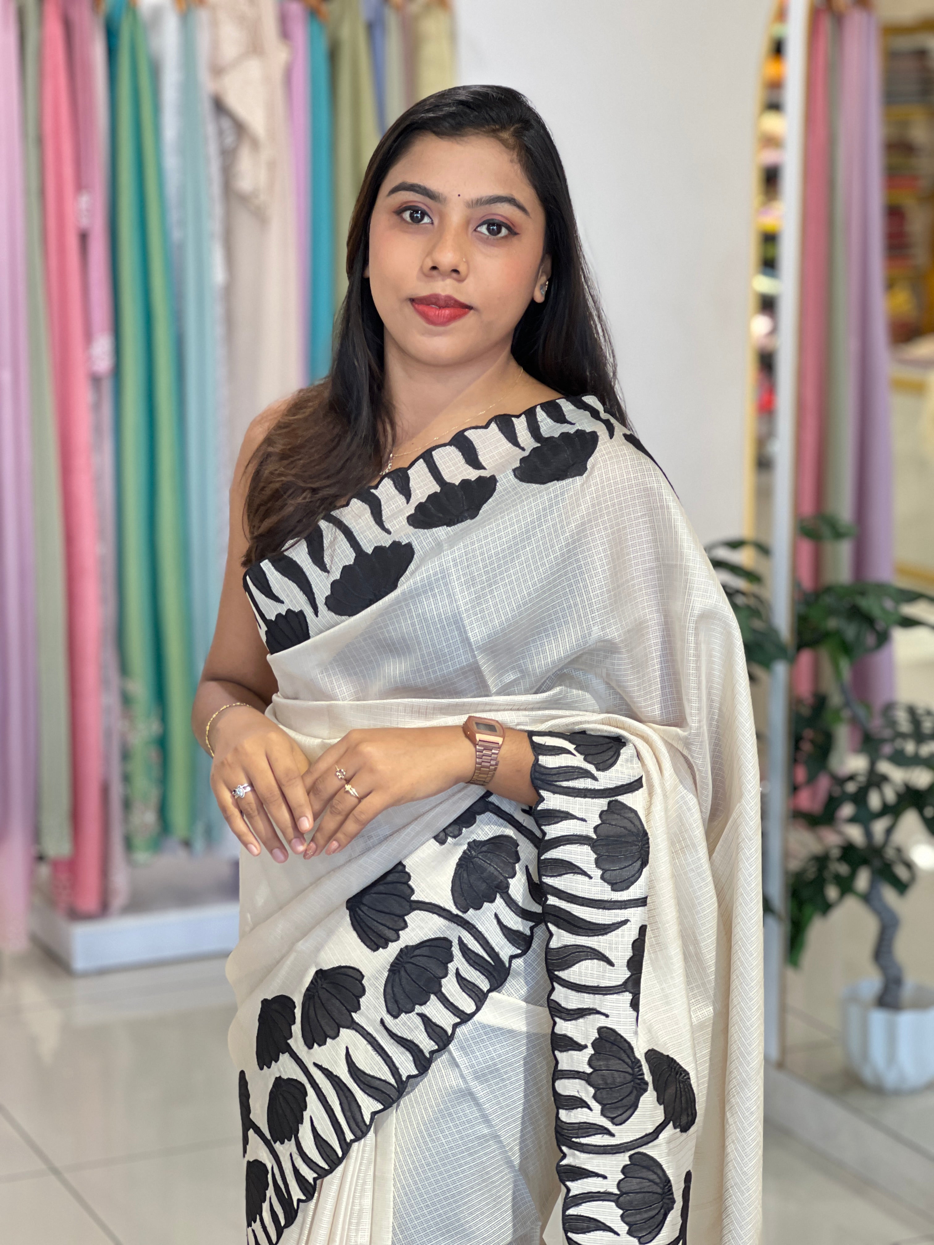 Floral Applique Worked Kota Saree |PKS220