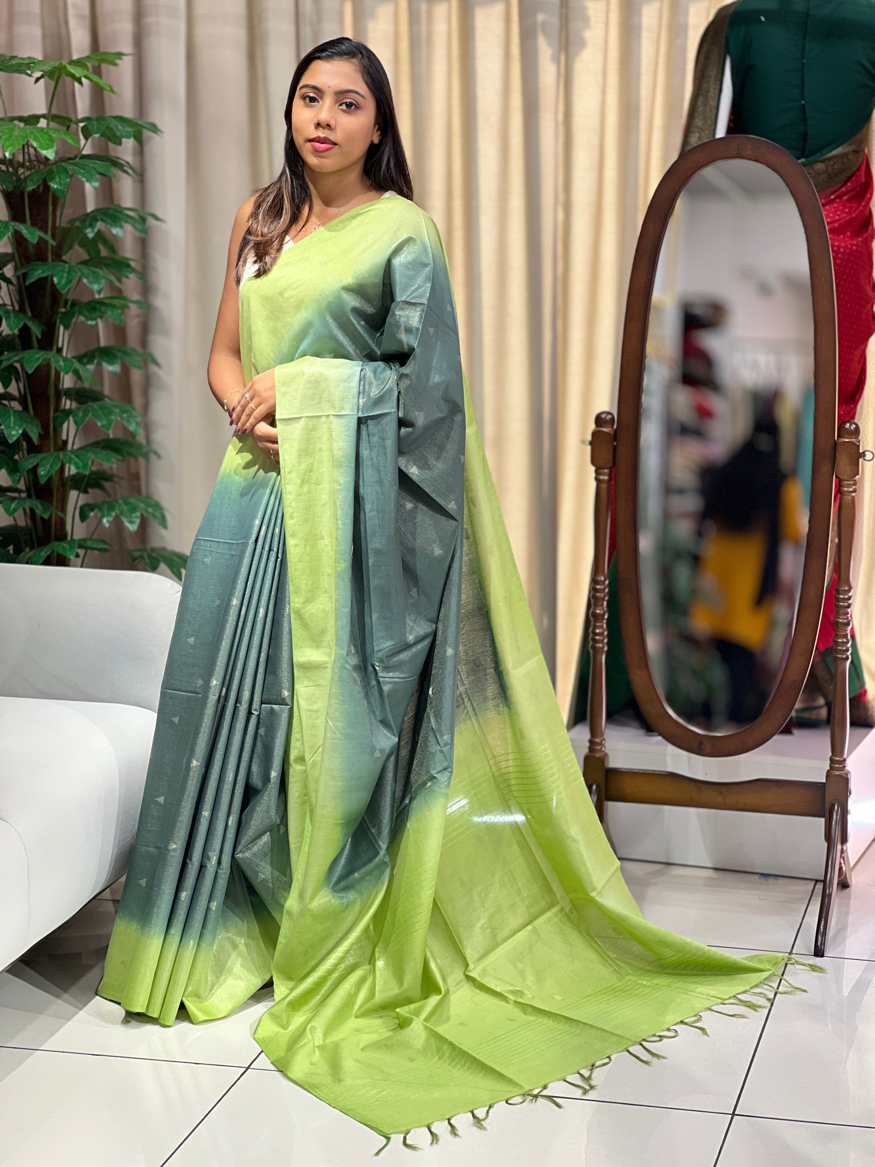 Zari Stripes Patterned Semi Silk Saree | PF1100