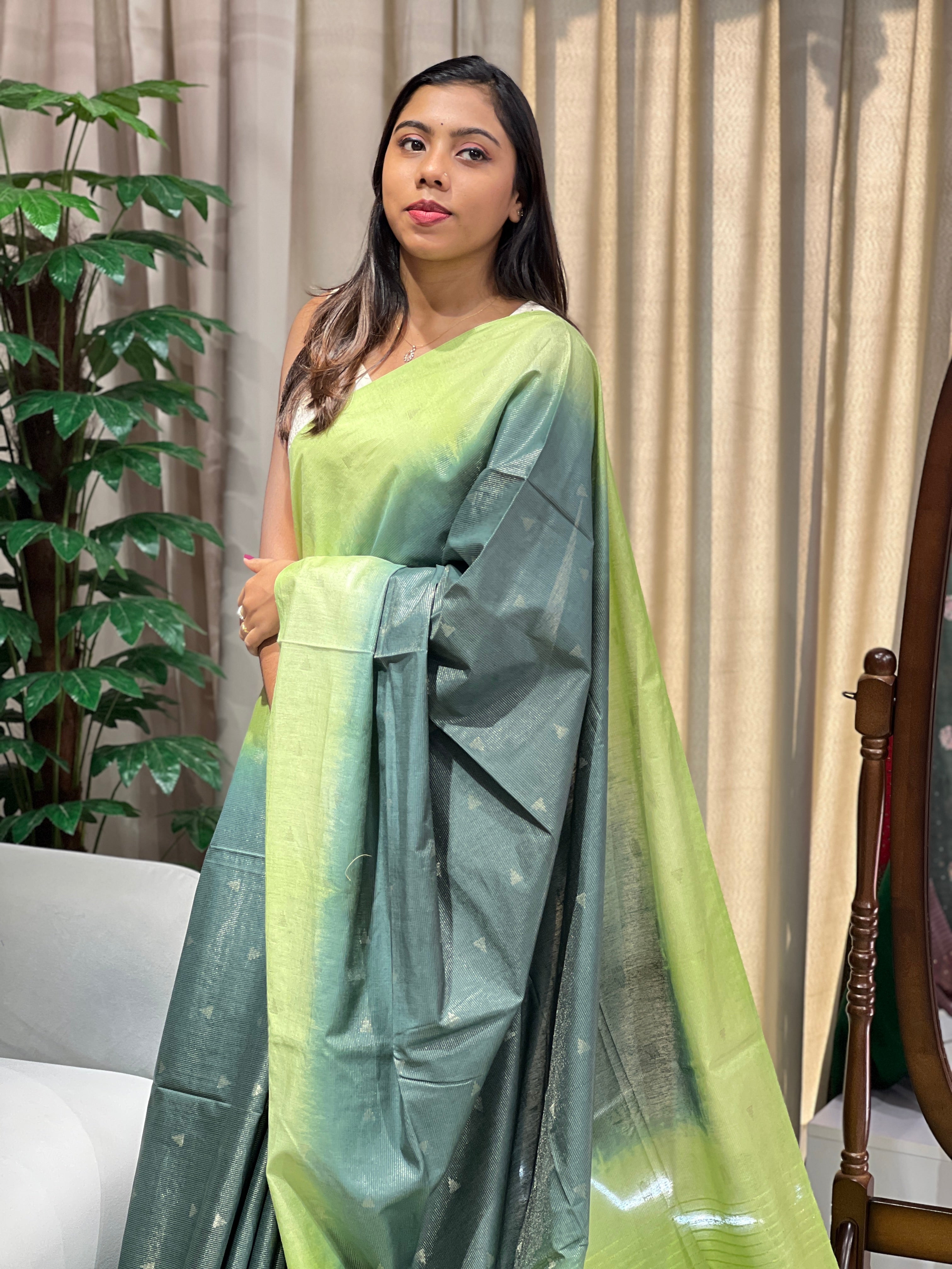 Zari Stripes Patterned Semi Silk Saree | PF1100