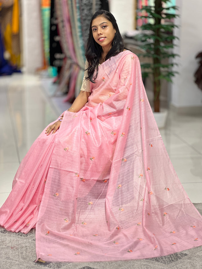 Floral Embroidery Pattern Silky Kota Saree | NHH436