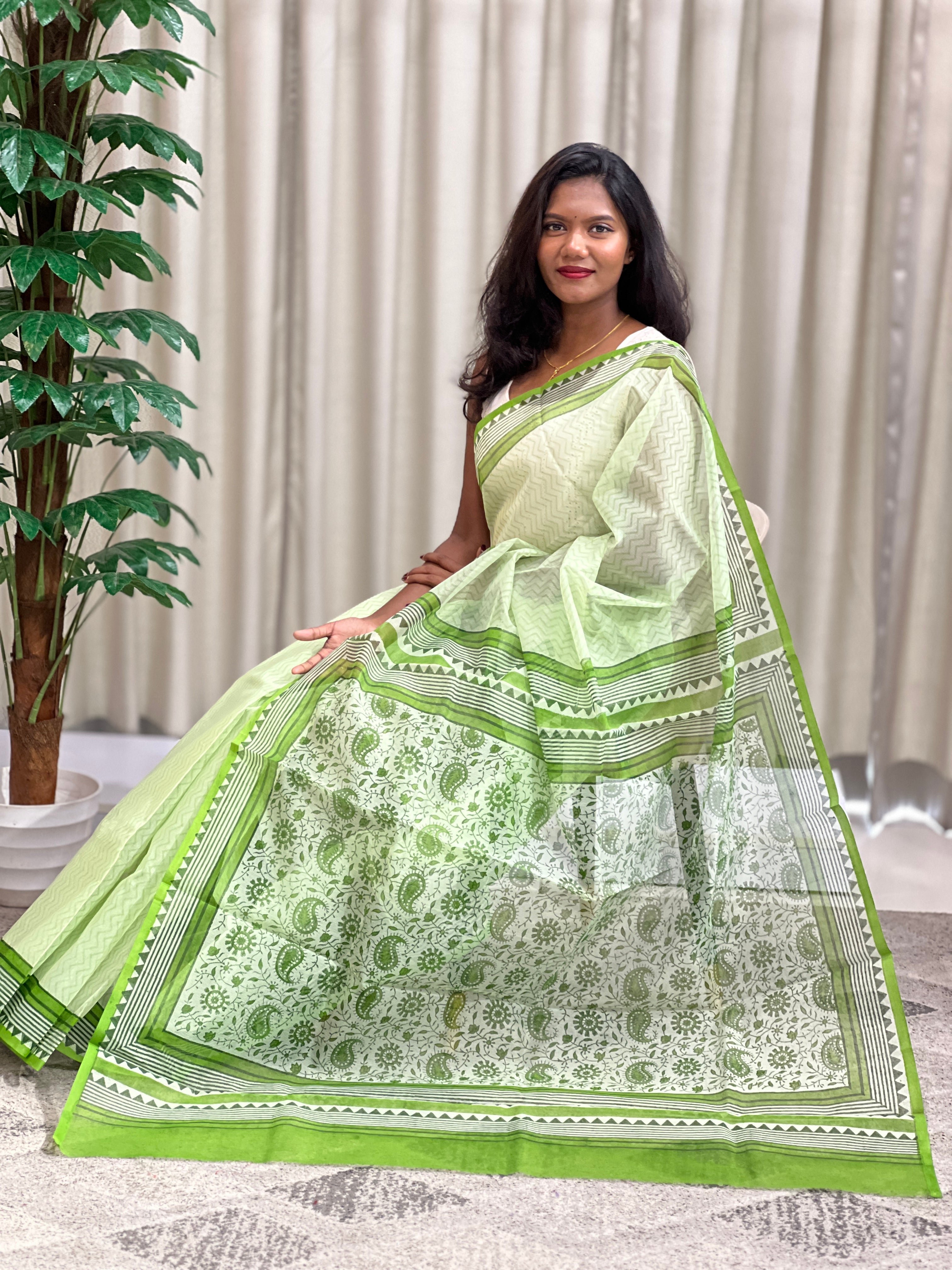 Temple Border Pattern Super Net Kota Saree | JSC785