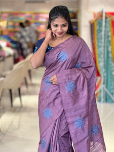 Thread Embroidered Semi Silk Saree | SBP456