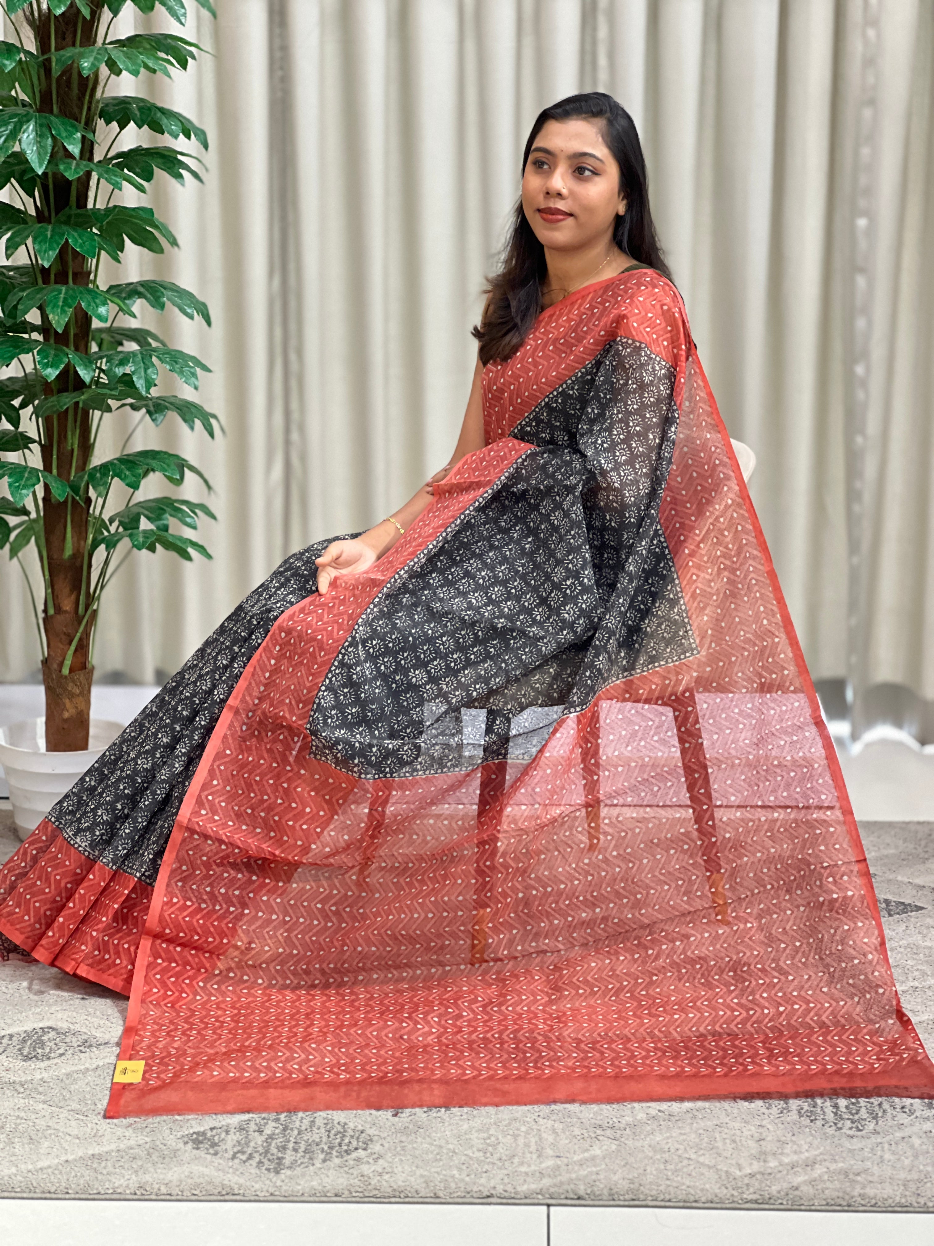Zig Zag Pattern Super Net Kota Saree | JSC776