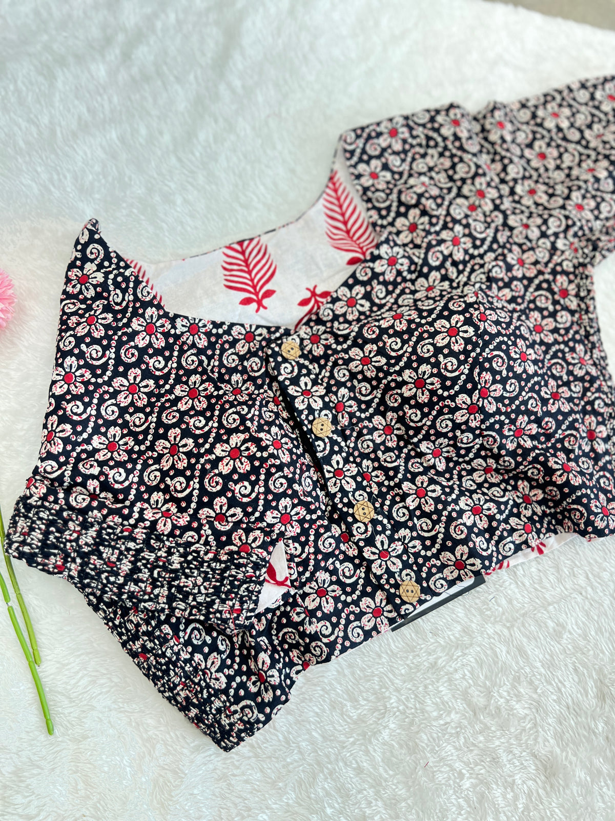 Reversible Printed Cotton Blouse | SAA120