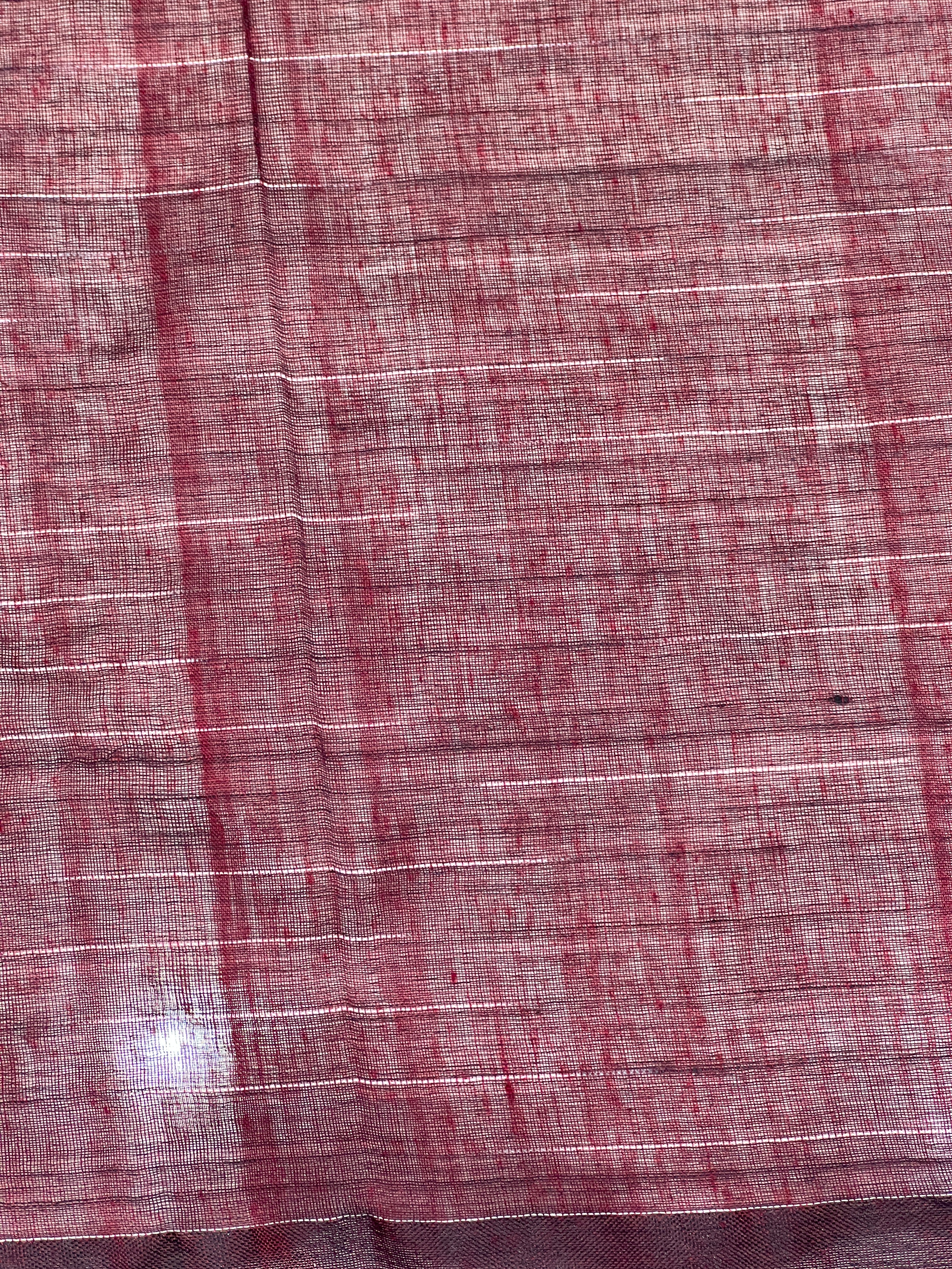 Thread Weaved Linen Cotton Saree | PF1168