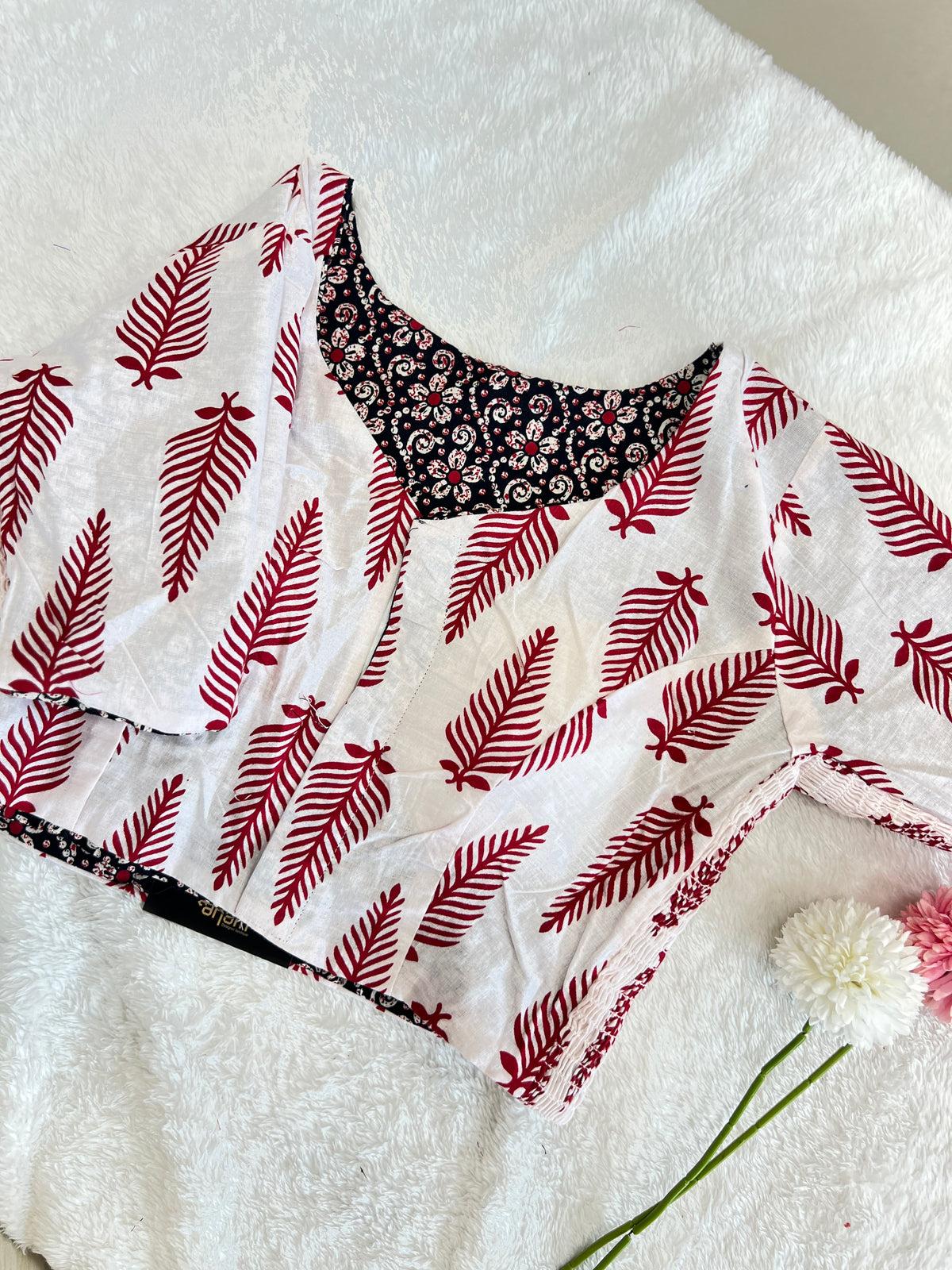 Reversible Printed Cotton Blouse | SAA120
