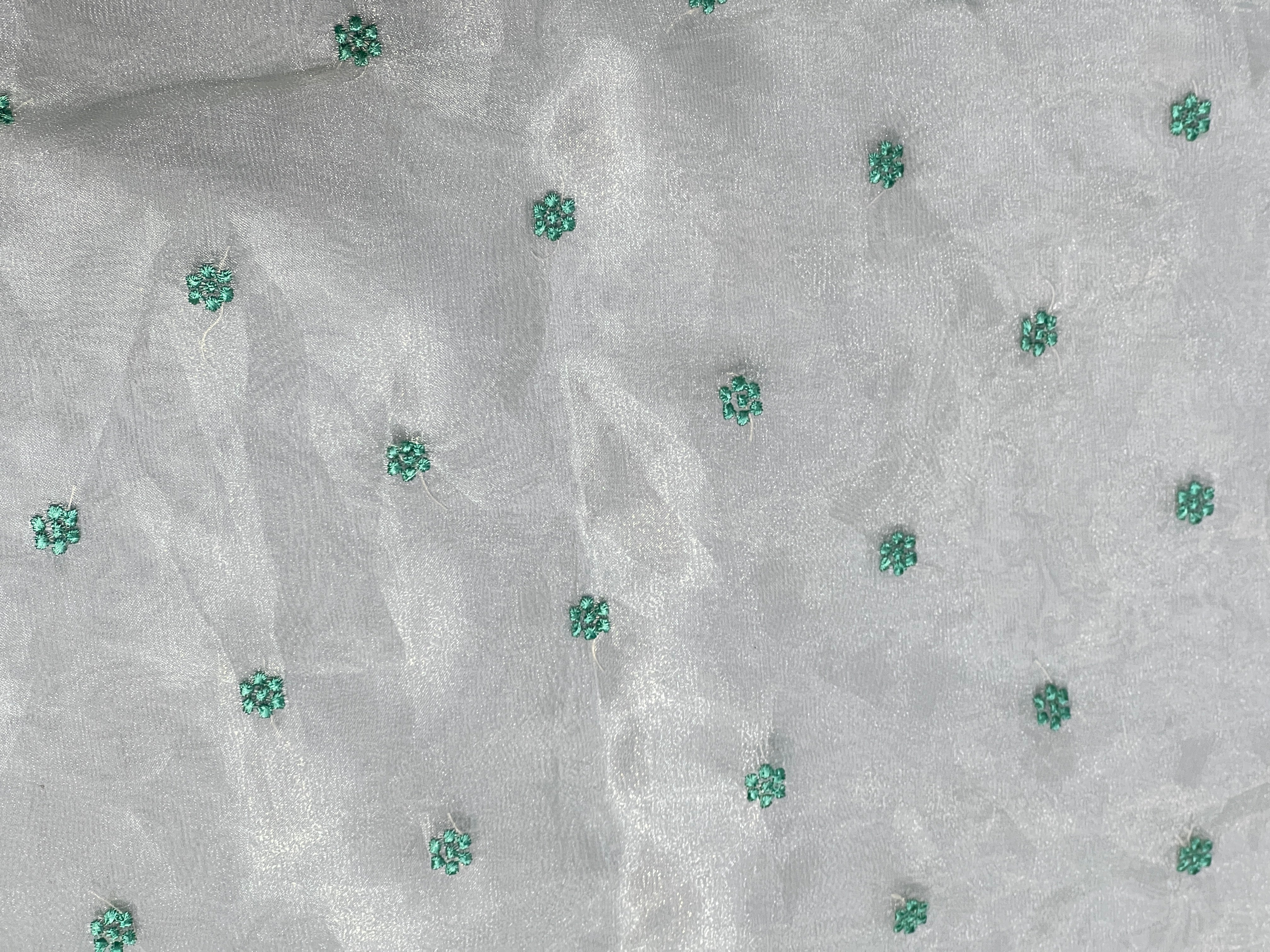 Floral Embroidery Detailed Shimmer Organza Saree | BLD1599