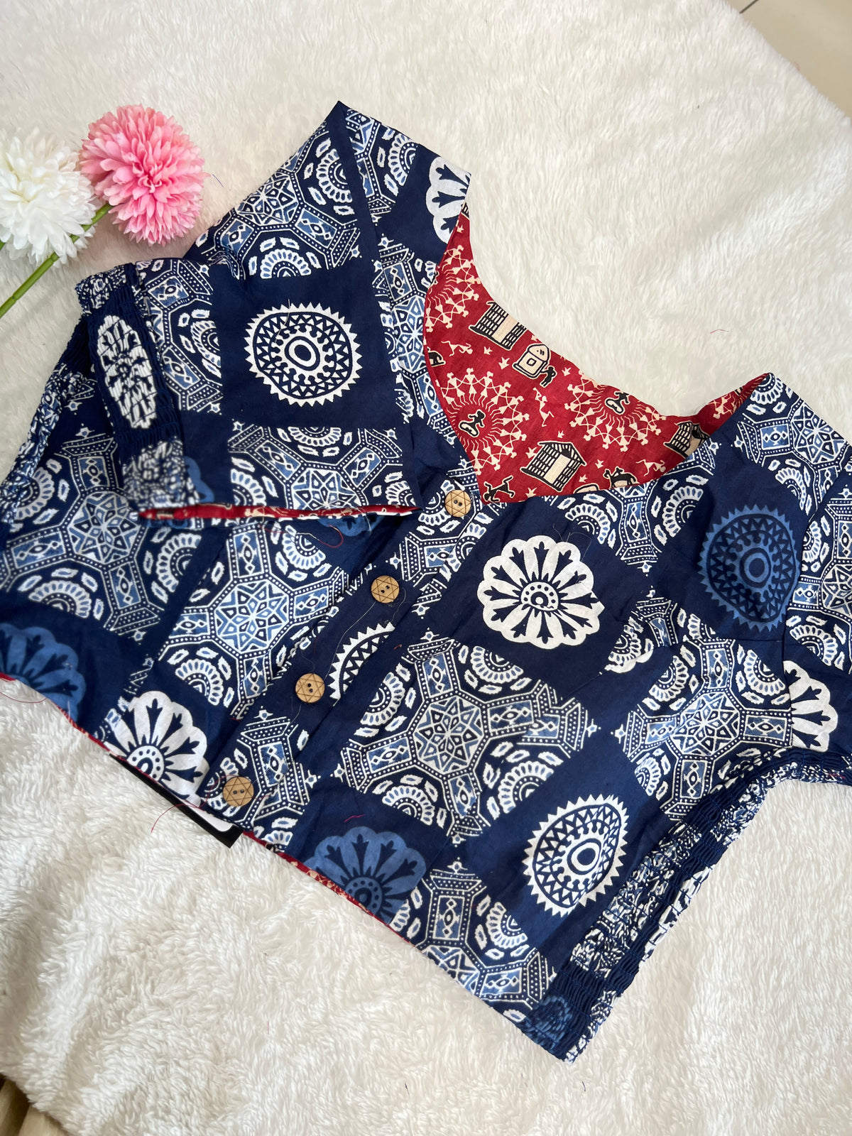 Reversible Printed Cotton Blouse | SAA125