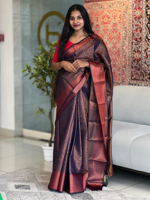 Brocade Weaving Semi Silk Saree | TR152