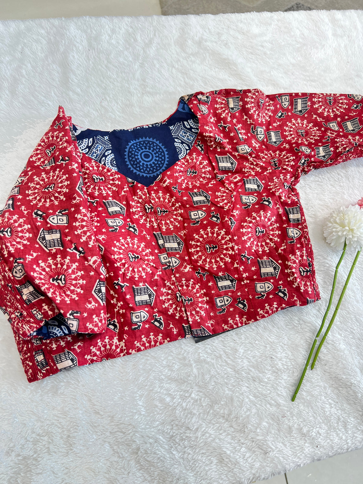 Reversible Printed Cotton Blouse | SAA125