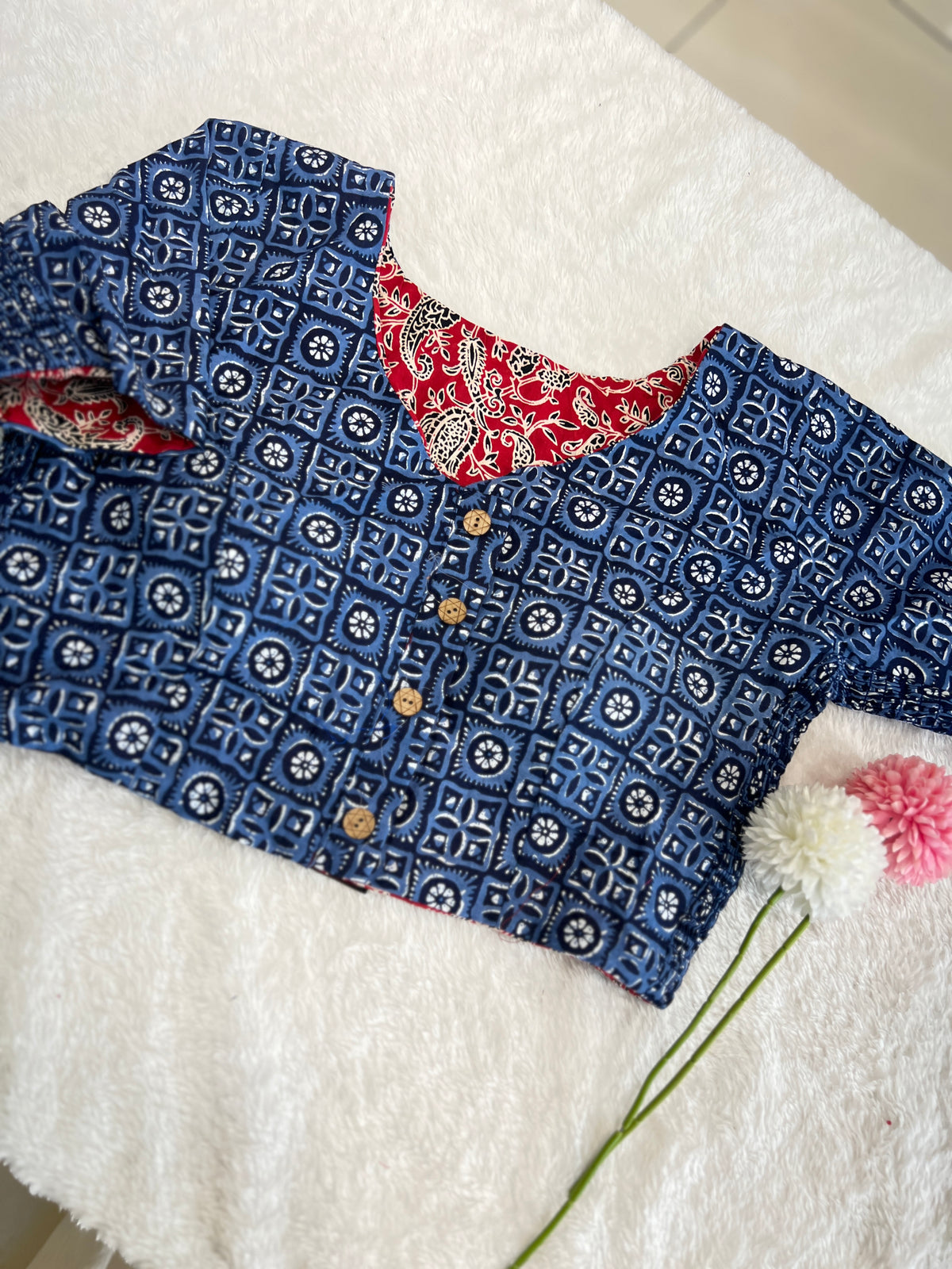 Reversible Printed Cotton Blouse |  SAA123
