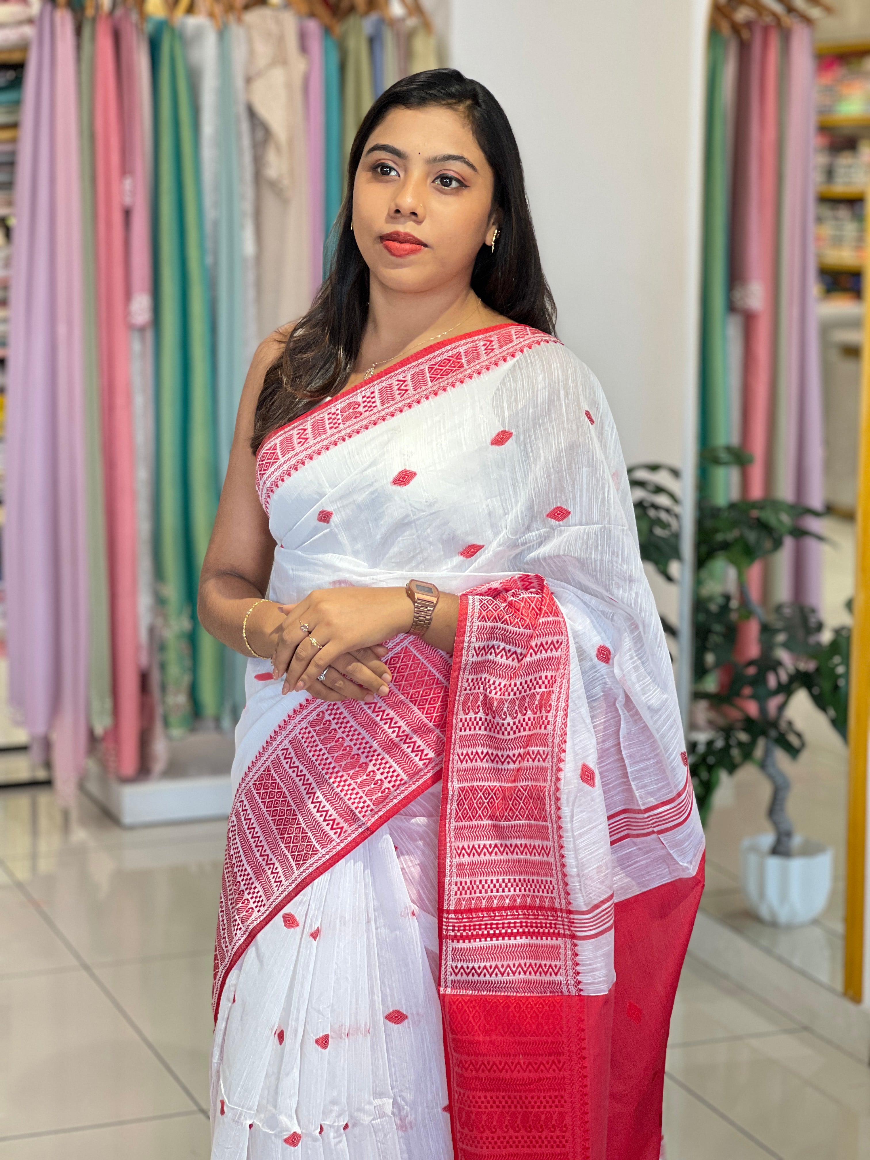 Scattered Thread Weaved Bhagalpuri Linen Saree |RP819