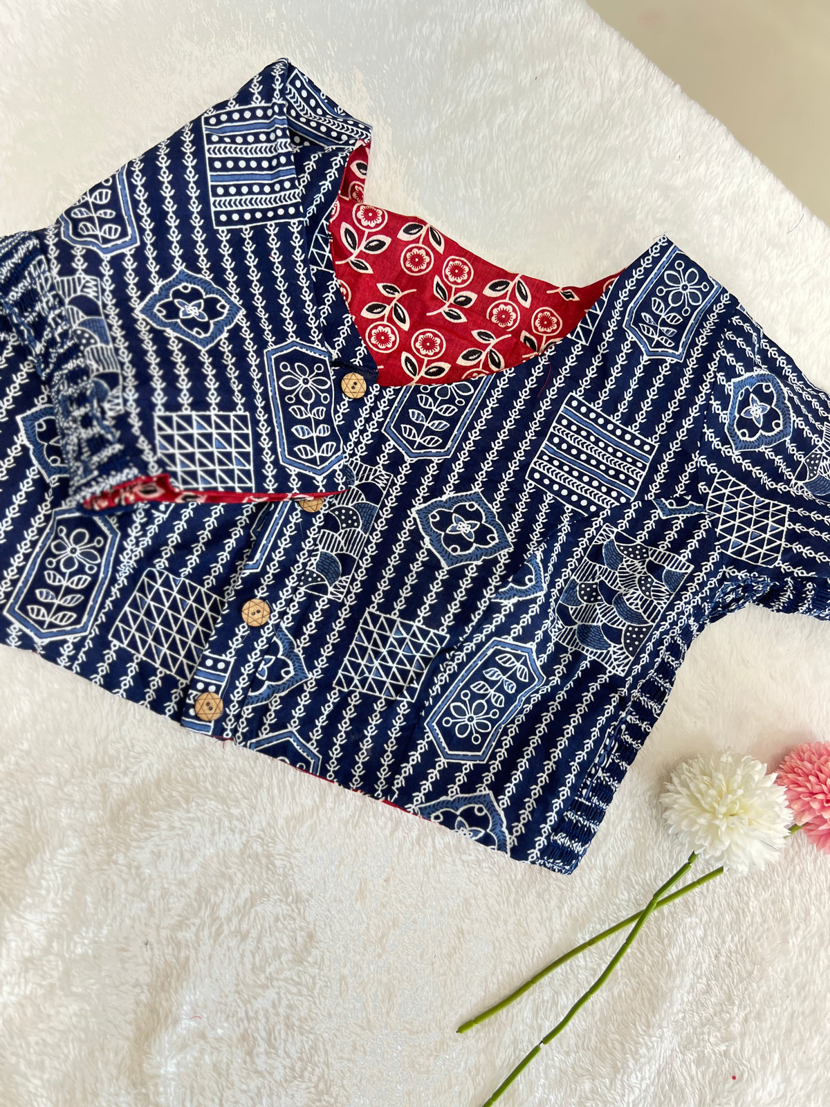Reversible Printed Cotton Blouse | SAA126