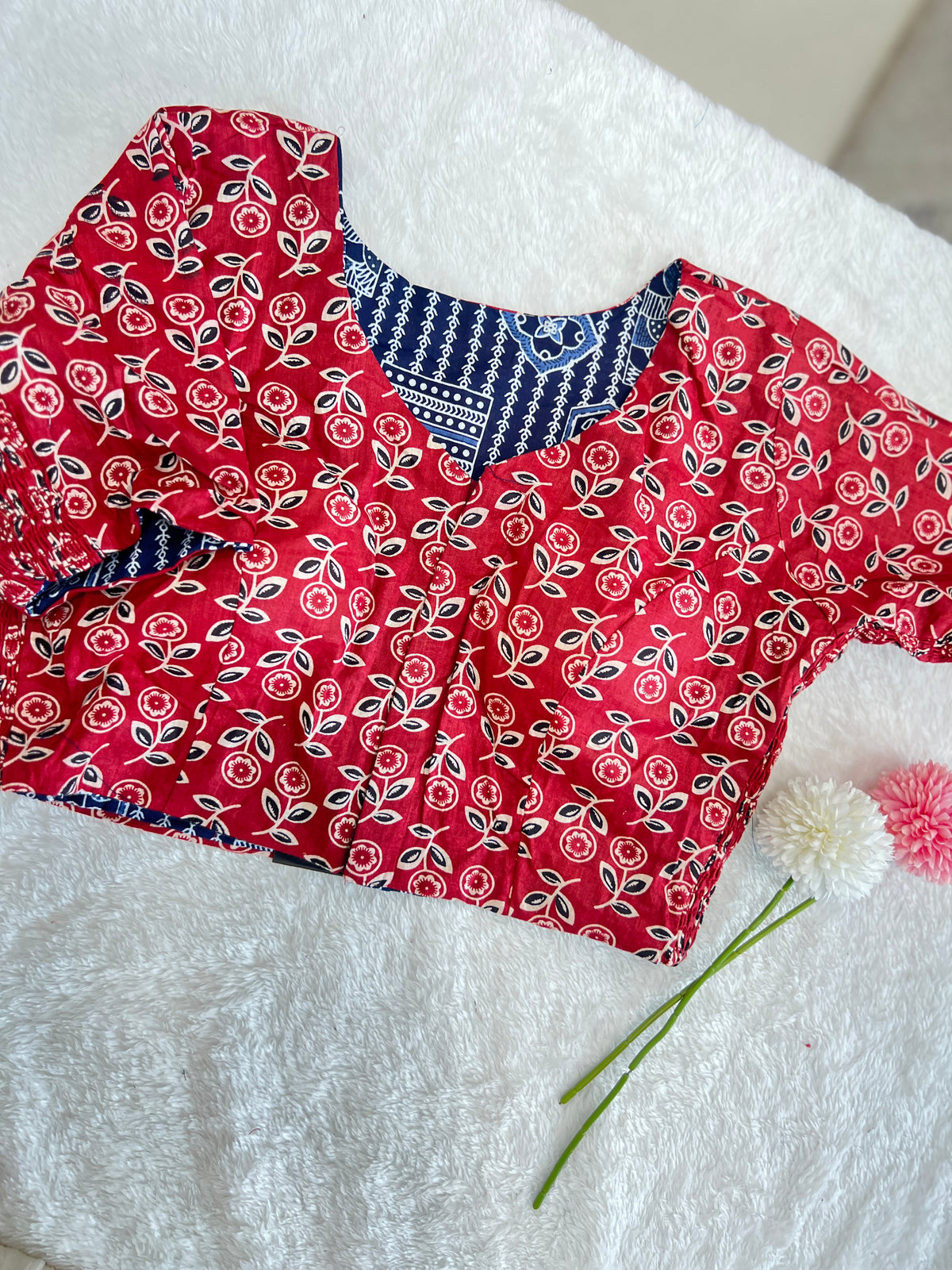 Reversible Printed Cotton Blouse | SAA126