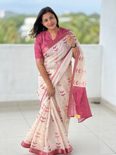 Digital Printed Semi Silk Saree | HT221