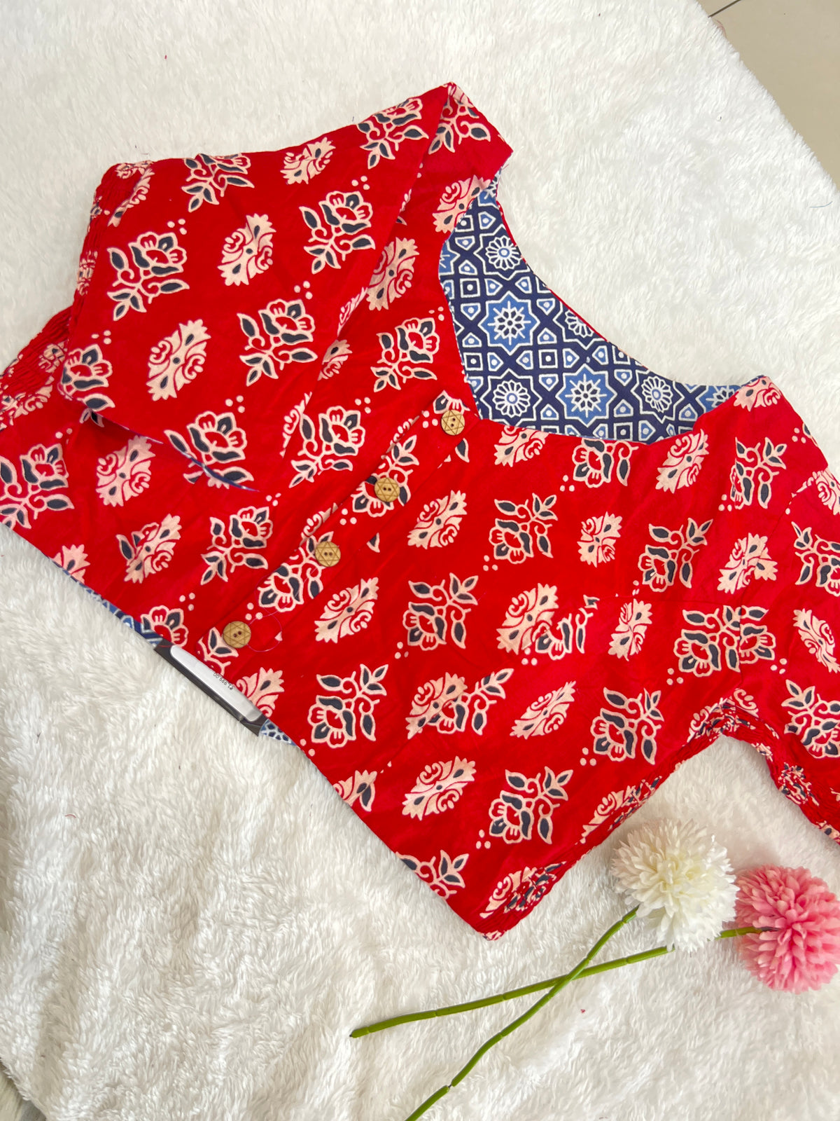Reversible Printed Cotton Blouse |  SAA124