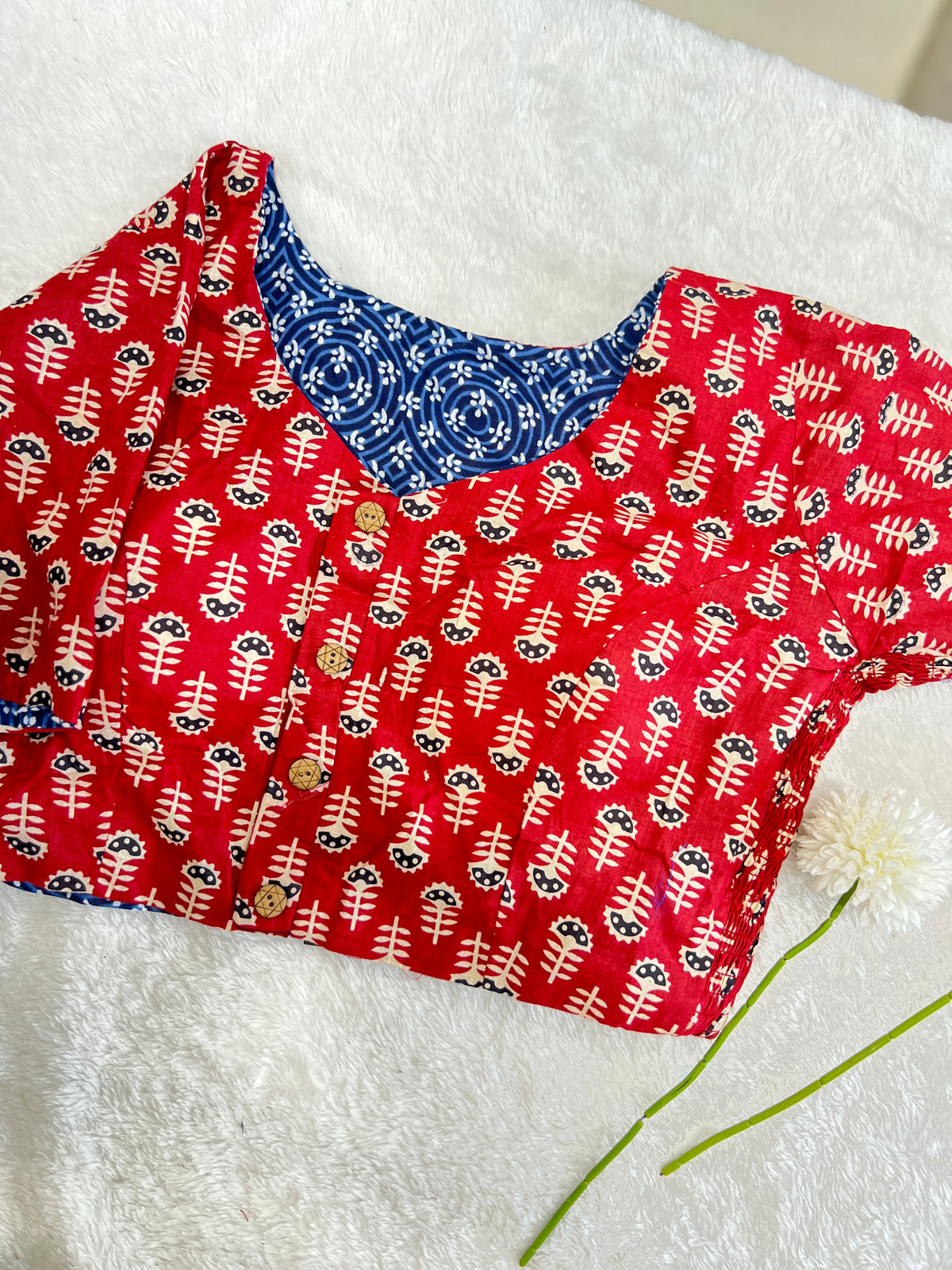 Reversible Printed Cotton Blouse | SAA122