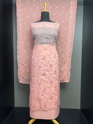 Machine Embroidery With Sequence Detailed Organza Salwar Set | SW2203