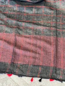 Check Pattern Bhagalpuri Linen Saree | DLS308