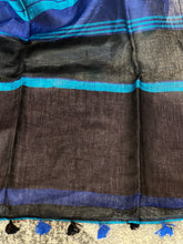 Stripe Pattern Bhagalpuri Linen Saree | DLS305